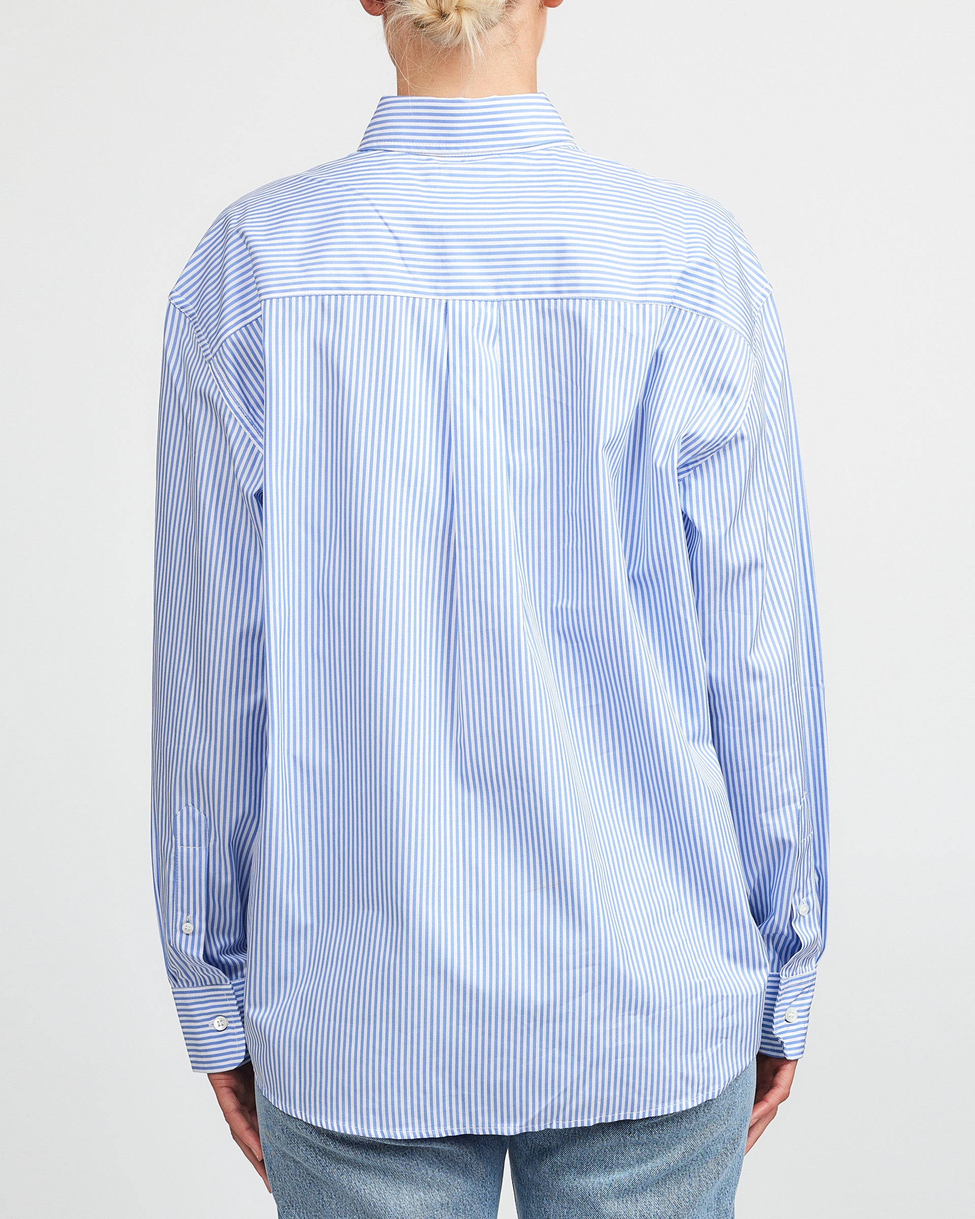 Jeanerica Theo White Blue Striped Shirt