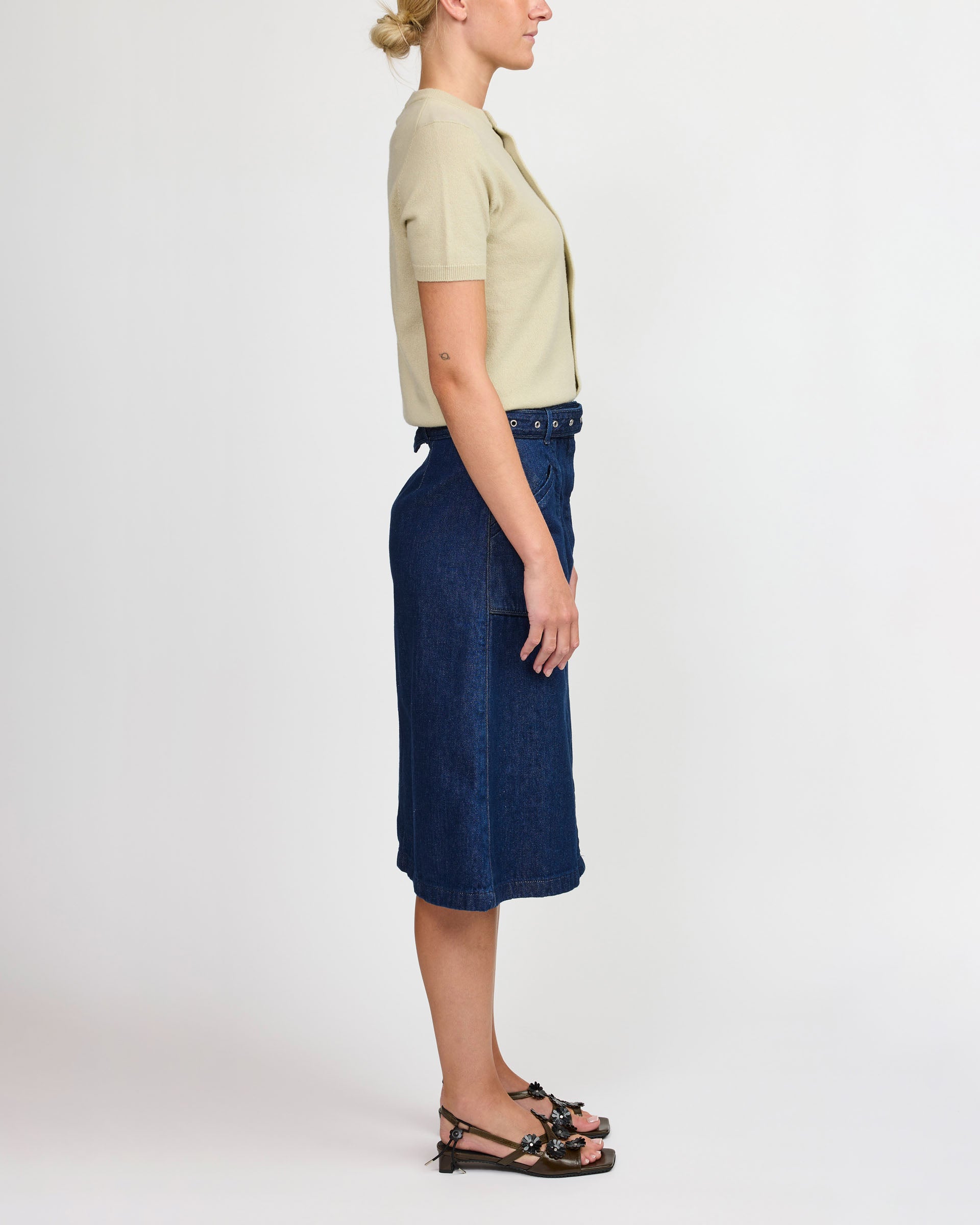 Dries Van Noten Sheraz Denim Blue Skirt