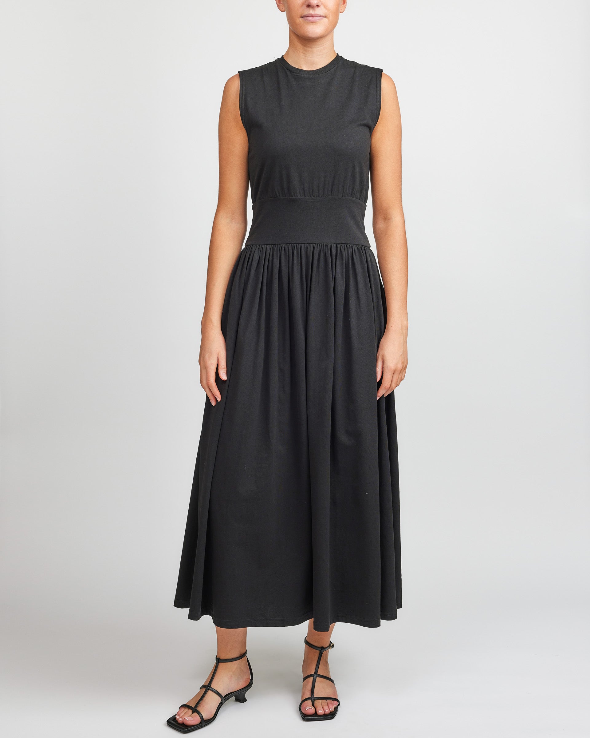Toteme Black Sleeveless Cotton Tee Dress