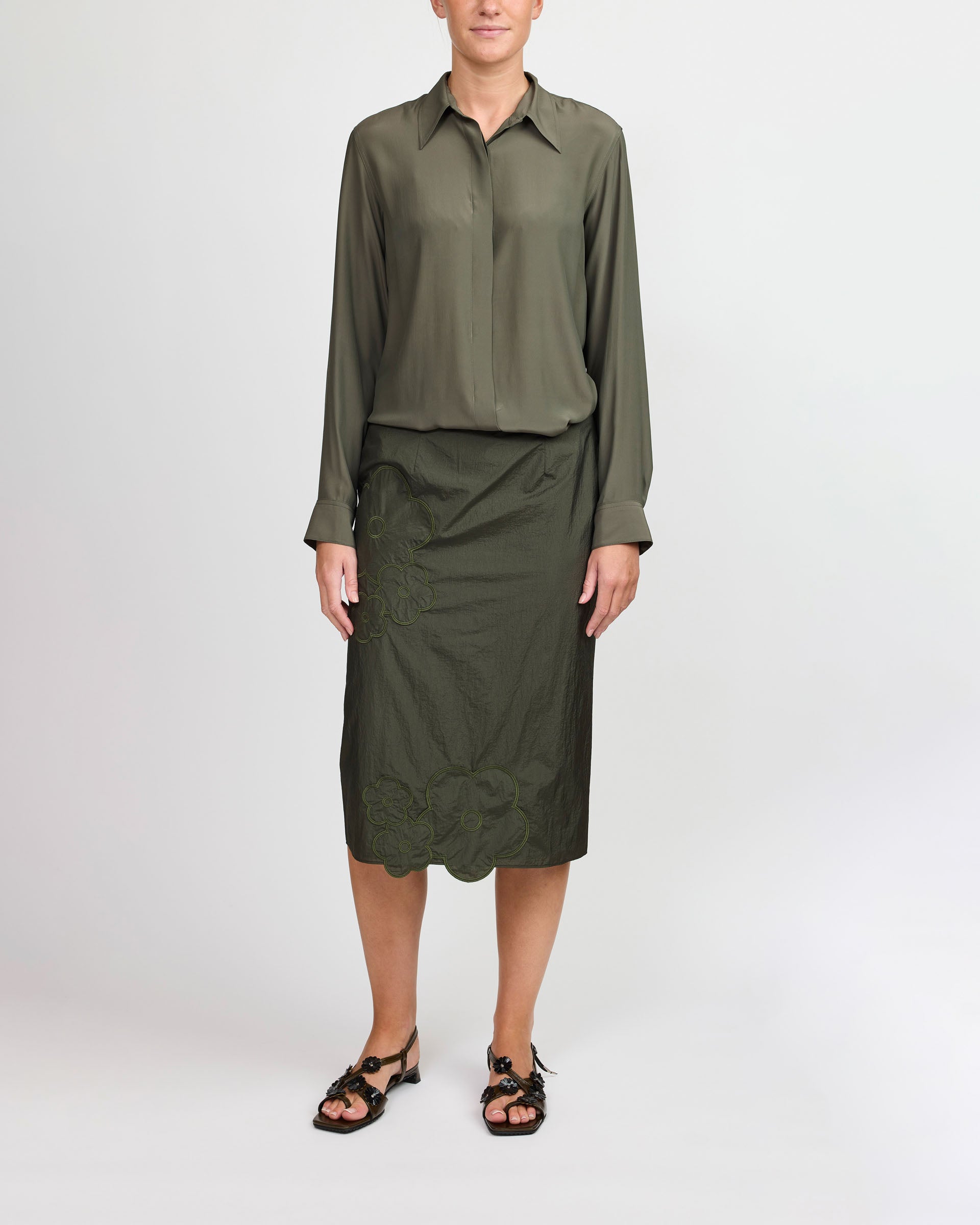 Cecilie Bahnsen Pine Green Allegra Skirt