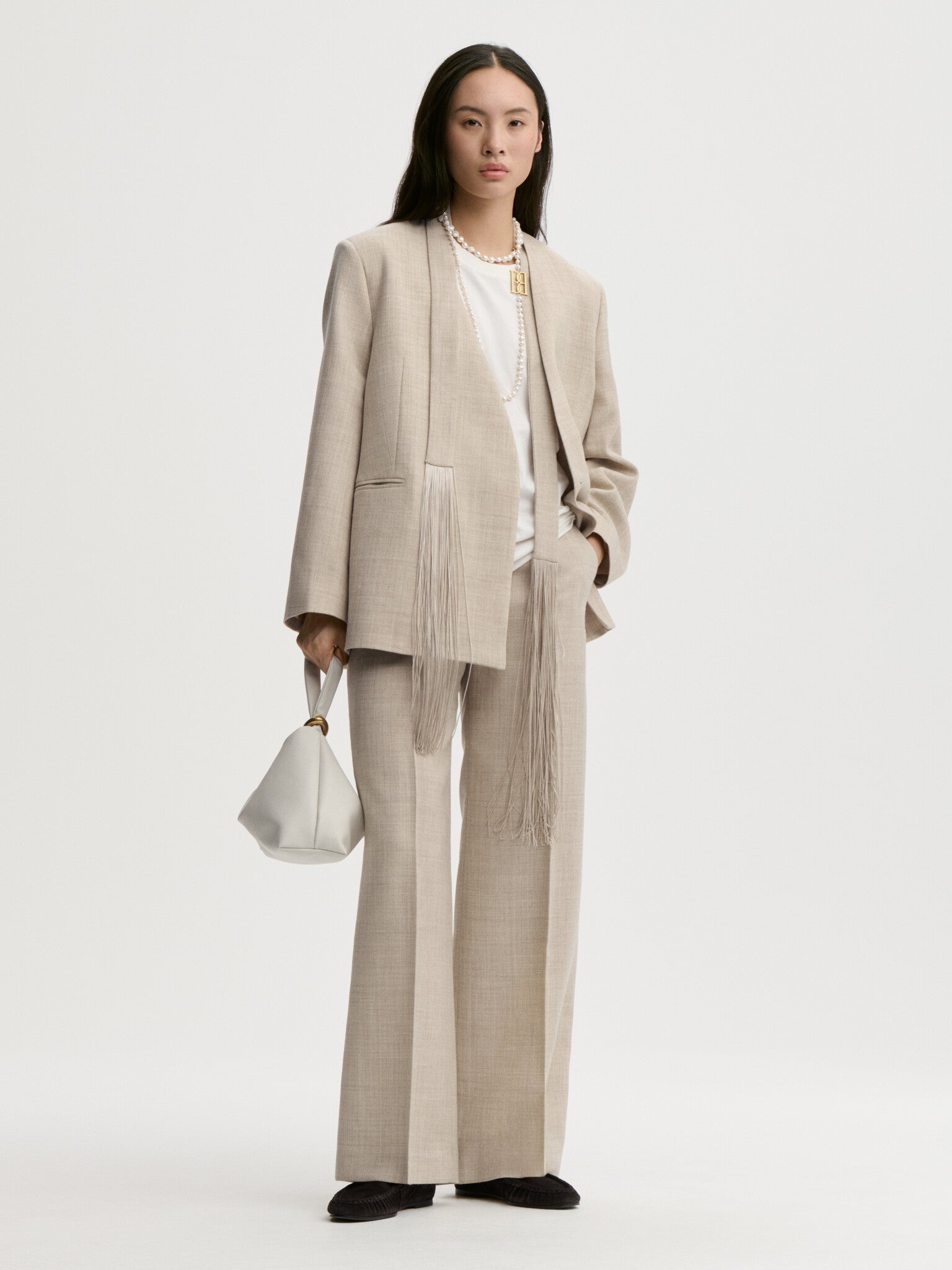 By Malene Birger Grey Brown Melange Rosabella Trousers