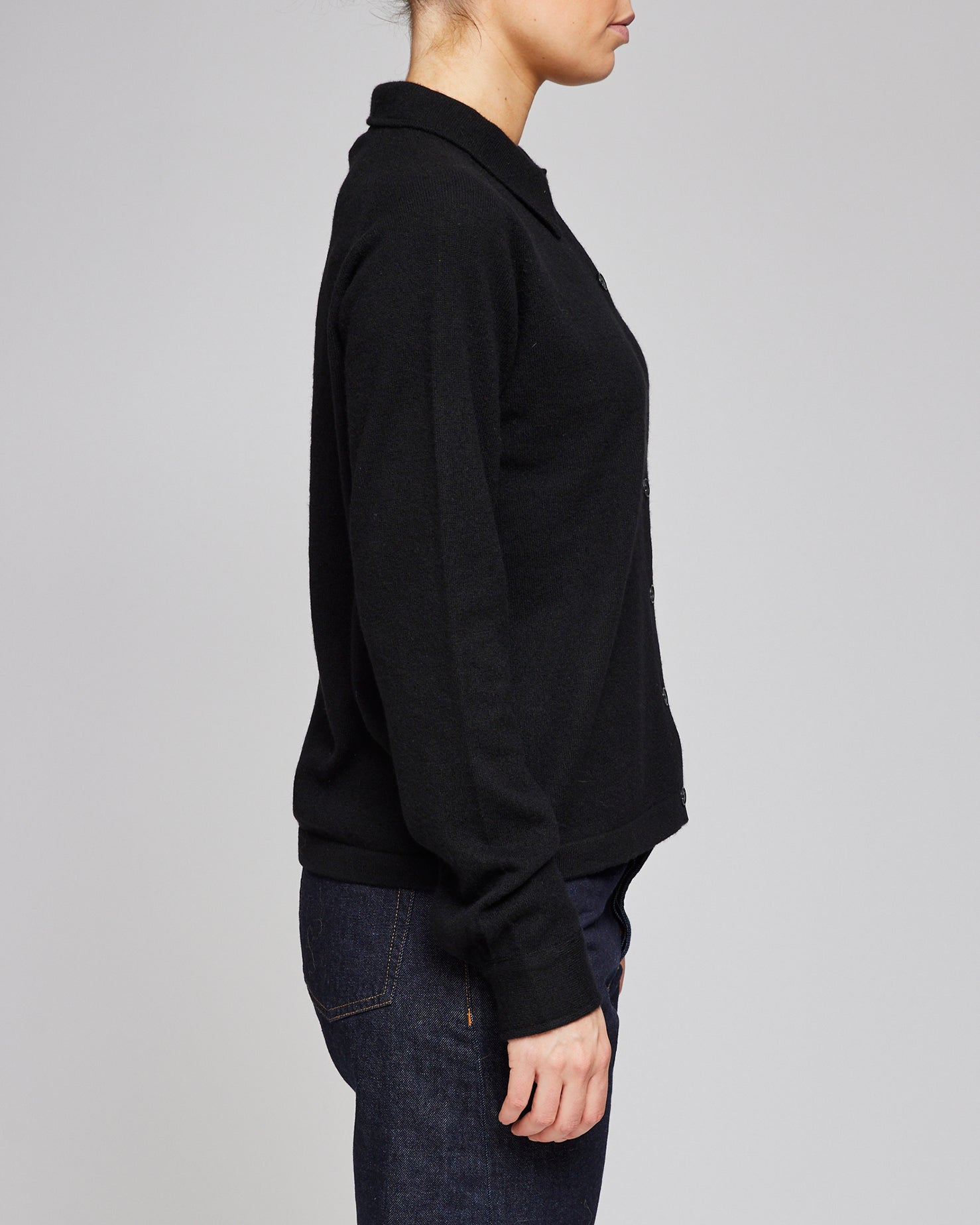 Toteme Black Raglan Sleeve Cashmere Cardigan