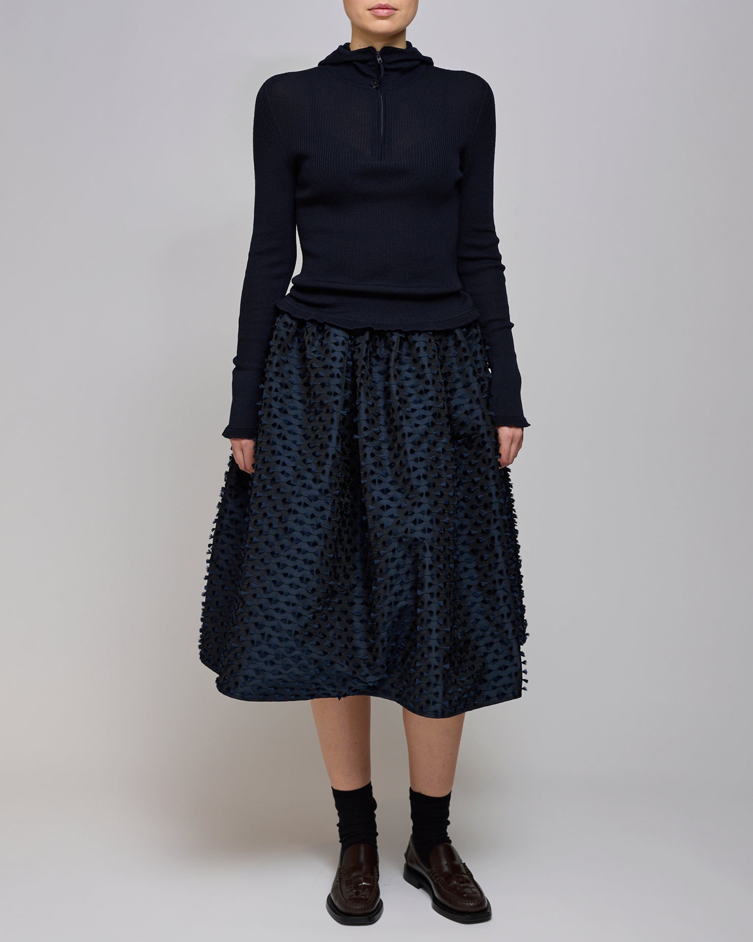 Cecilie Bahnsen Navy Mala Skirt