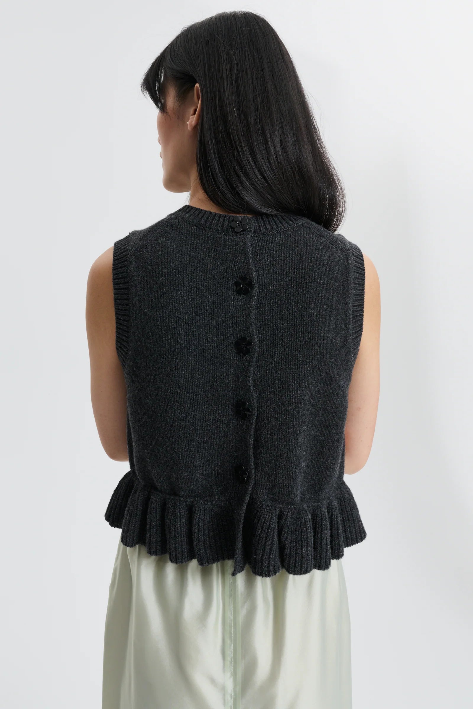 Cecilie Bahnsen Charcoal Grey Bill Vest