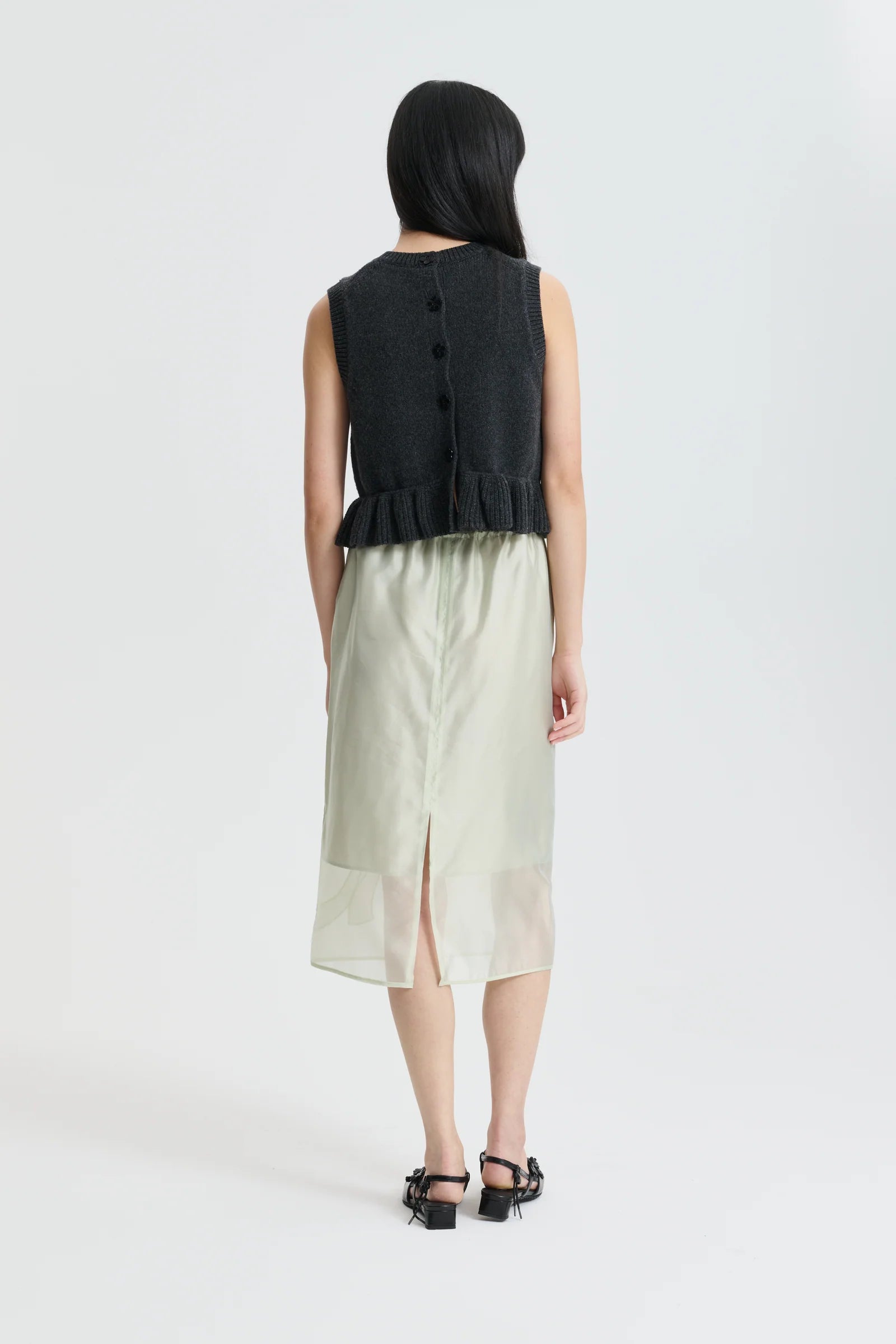 Cecilie Bahnsen Charcoal Grey Bill Vest