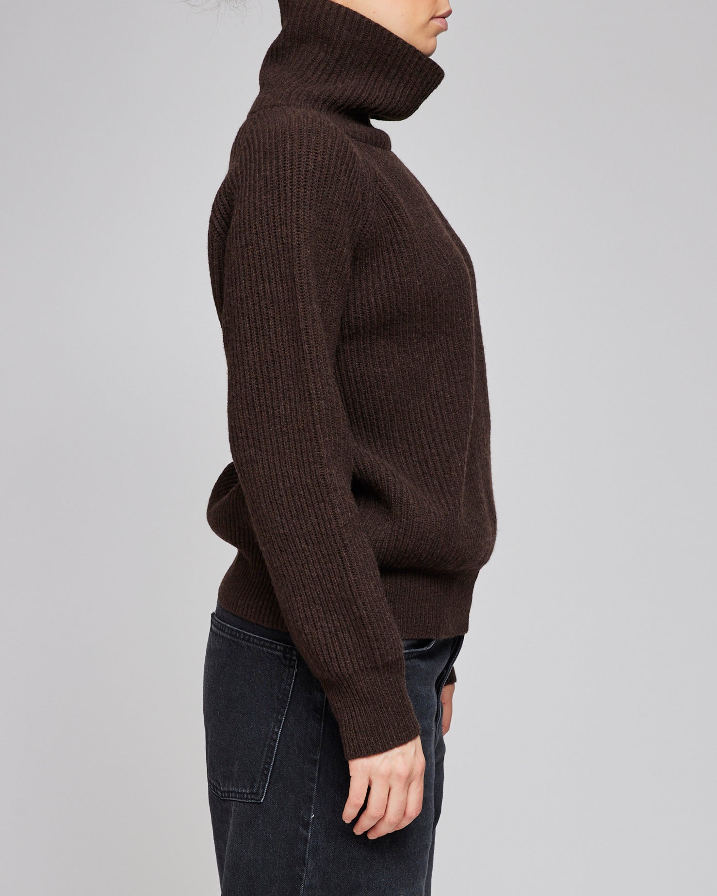Af Agger Brown Shetland Wool Turtleneck