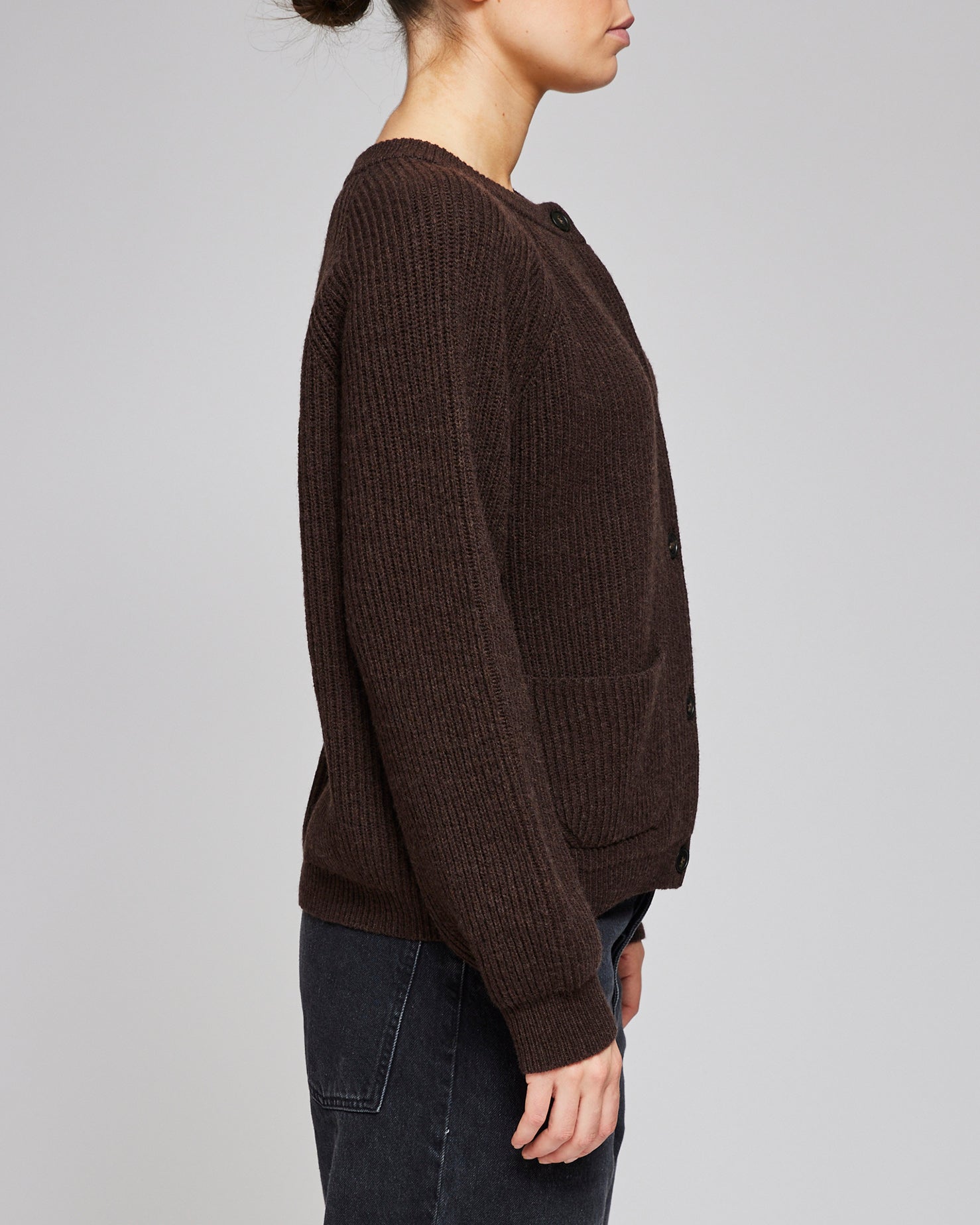 Af Agger Brown Shetland Wool Cardigan
