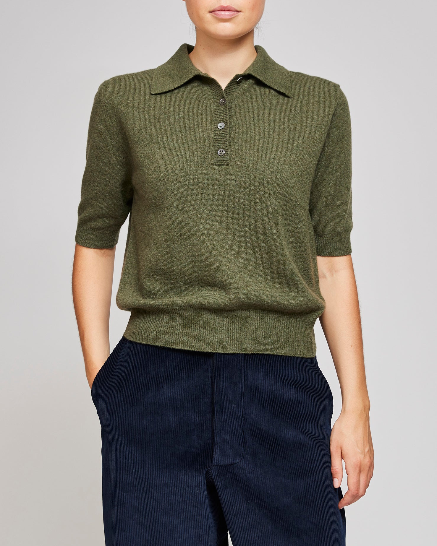 Rika Studios Green Thee Cashmere Polo