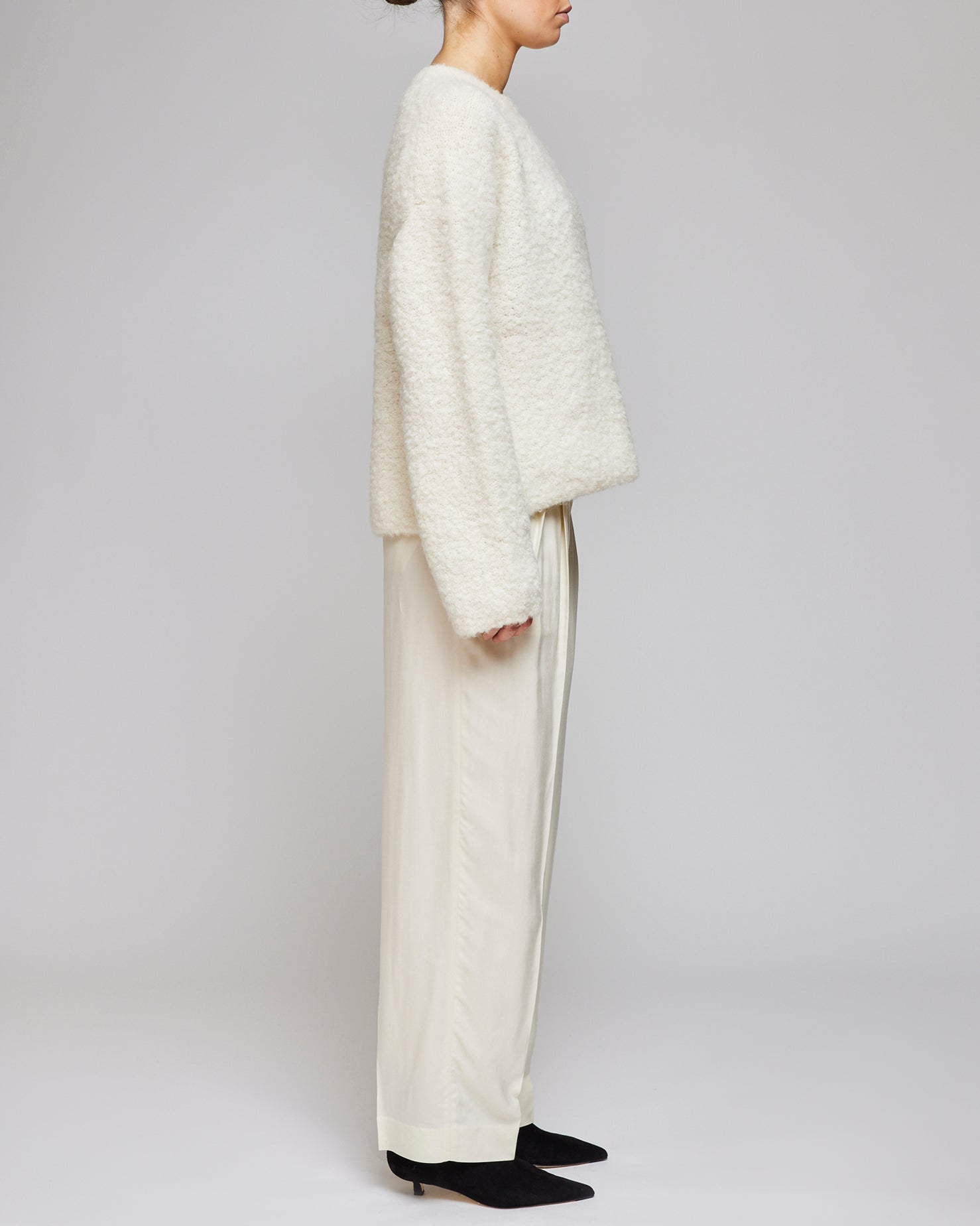 Toteme Ecru Double-Pleat Fluid Trousers