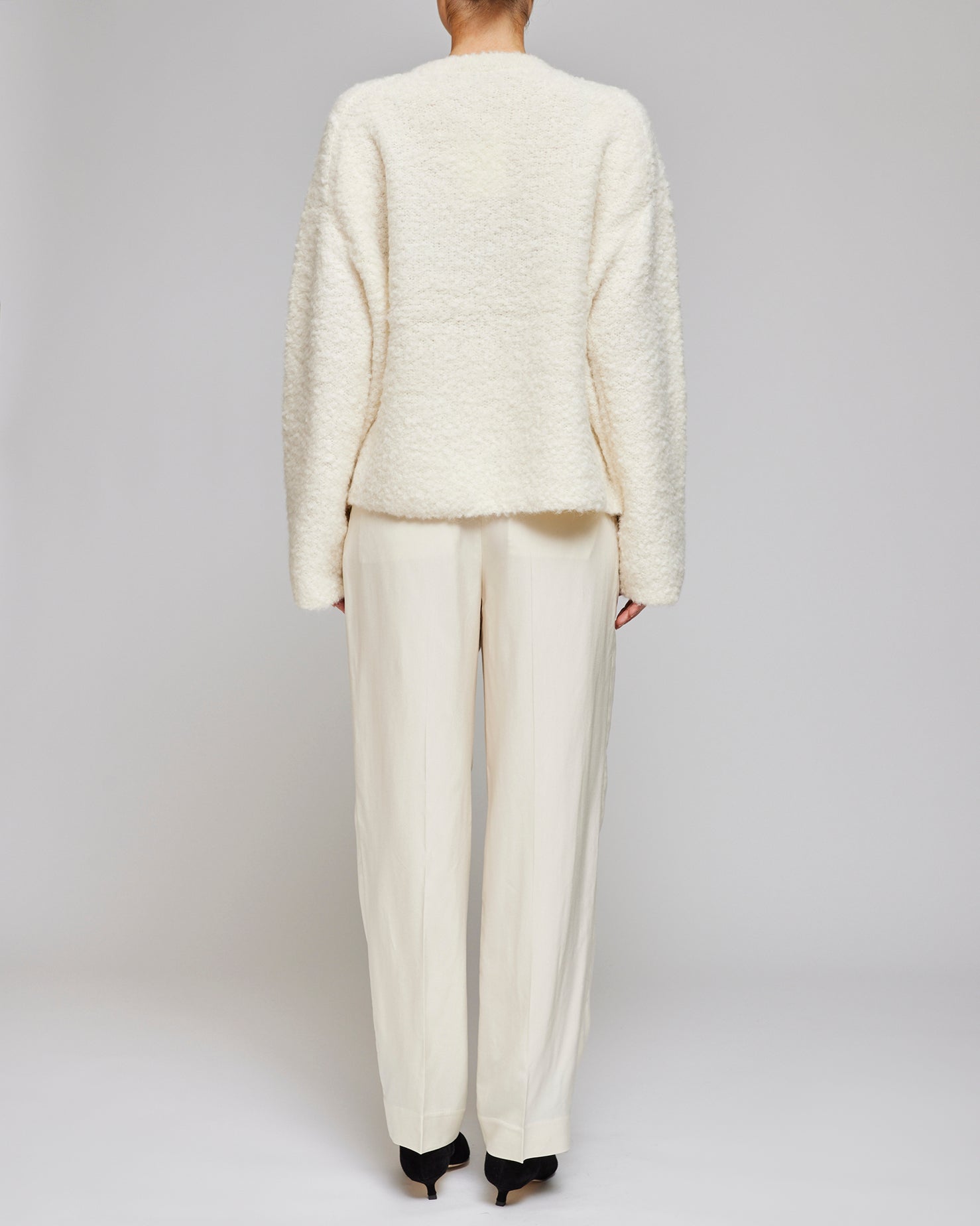 Toteme Ecru Double-Pleat Fluid Trousers