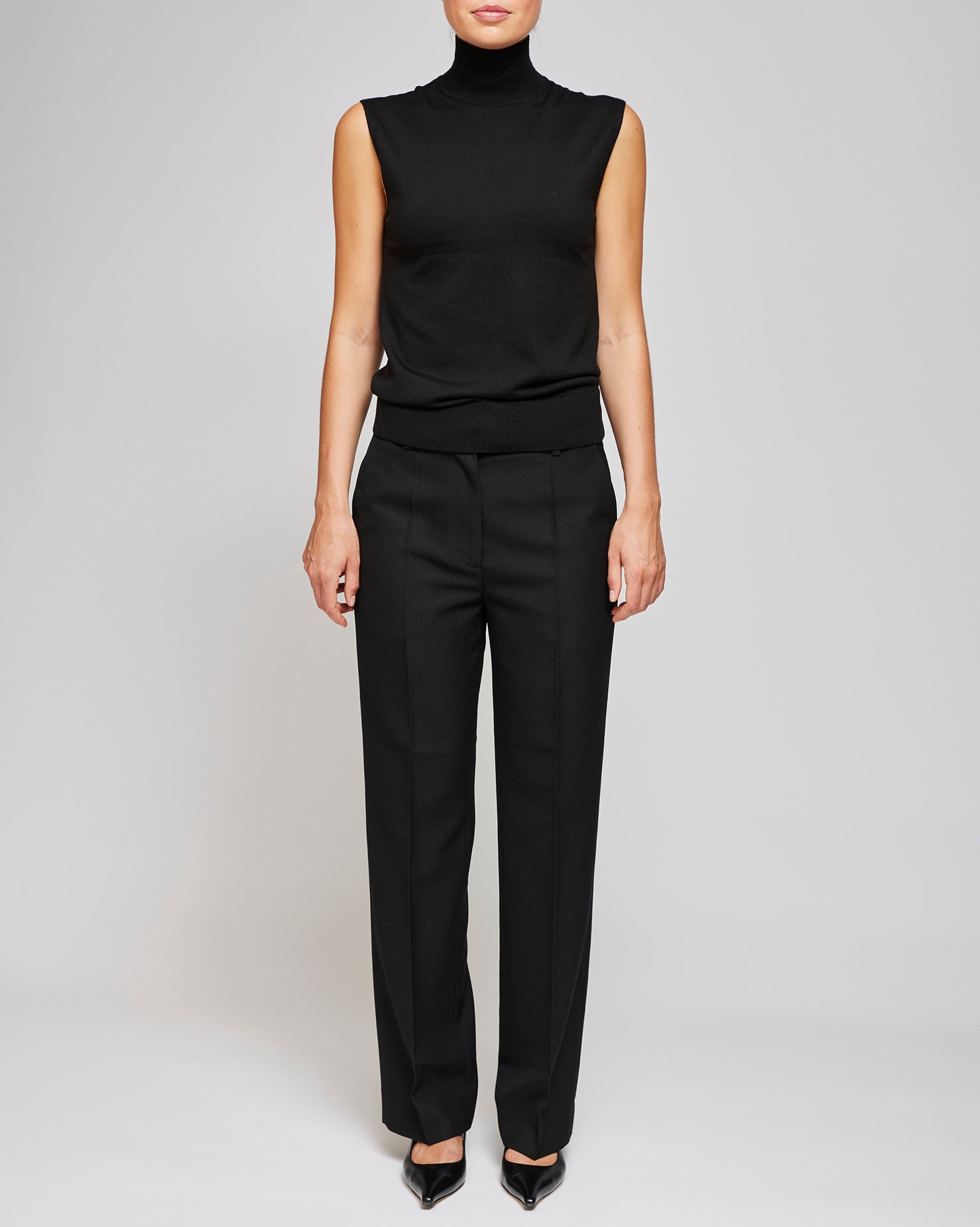 Toteme Black Straight Suit Trousers