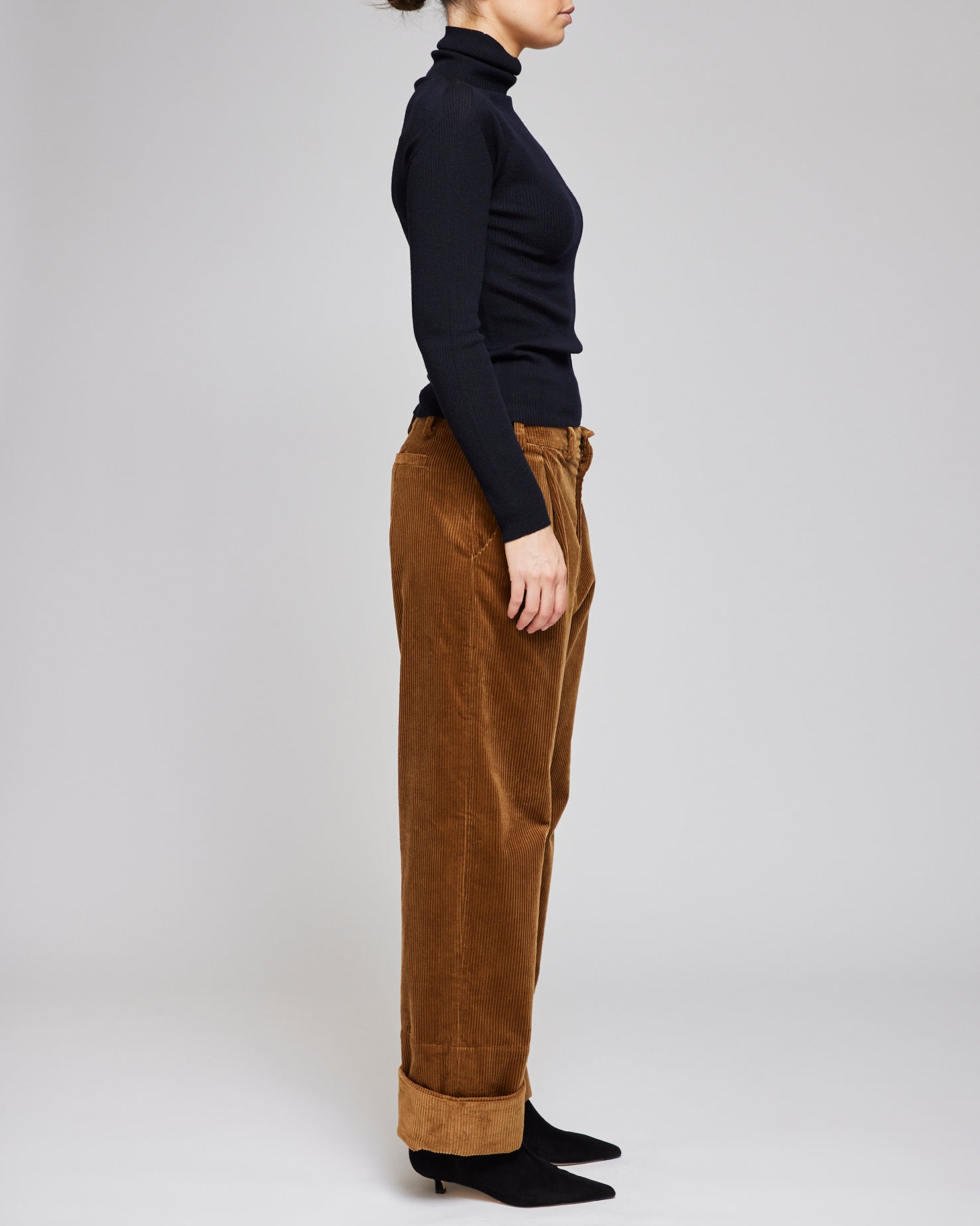 Af Agger Cognac Corduroy Box Trousers