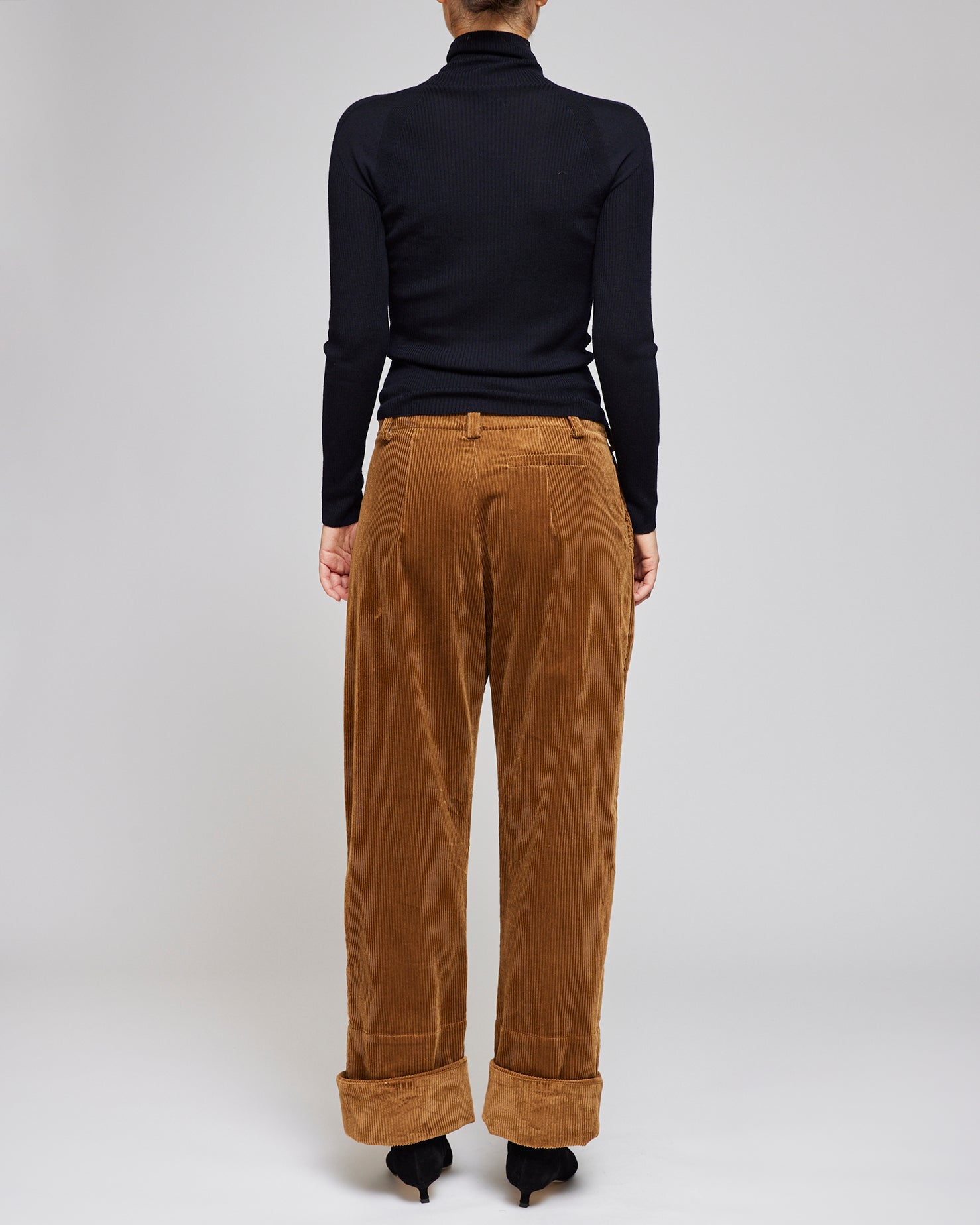 Af Agger Cognac Corduroy Box Trousers