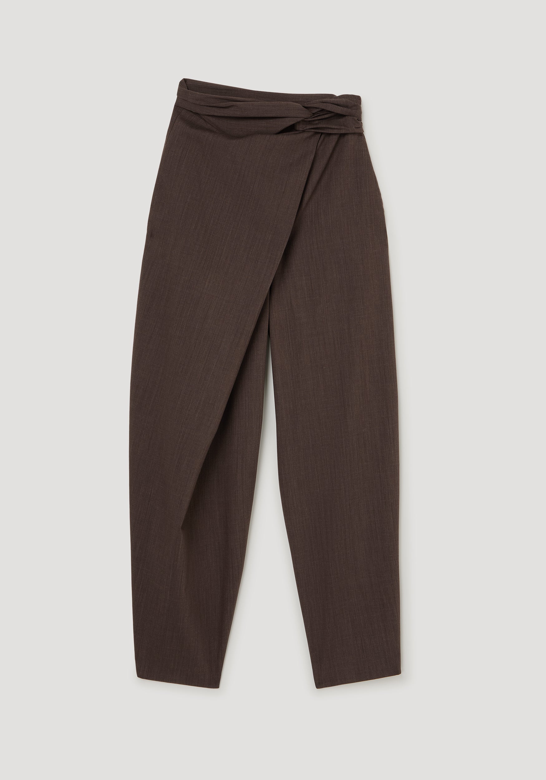 RÓHE Dark Brown Sarong Knot Trousers