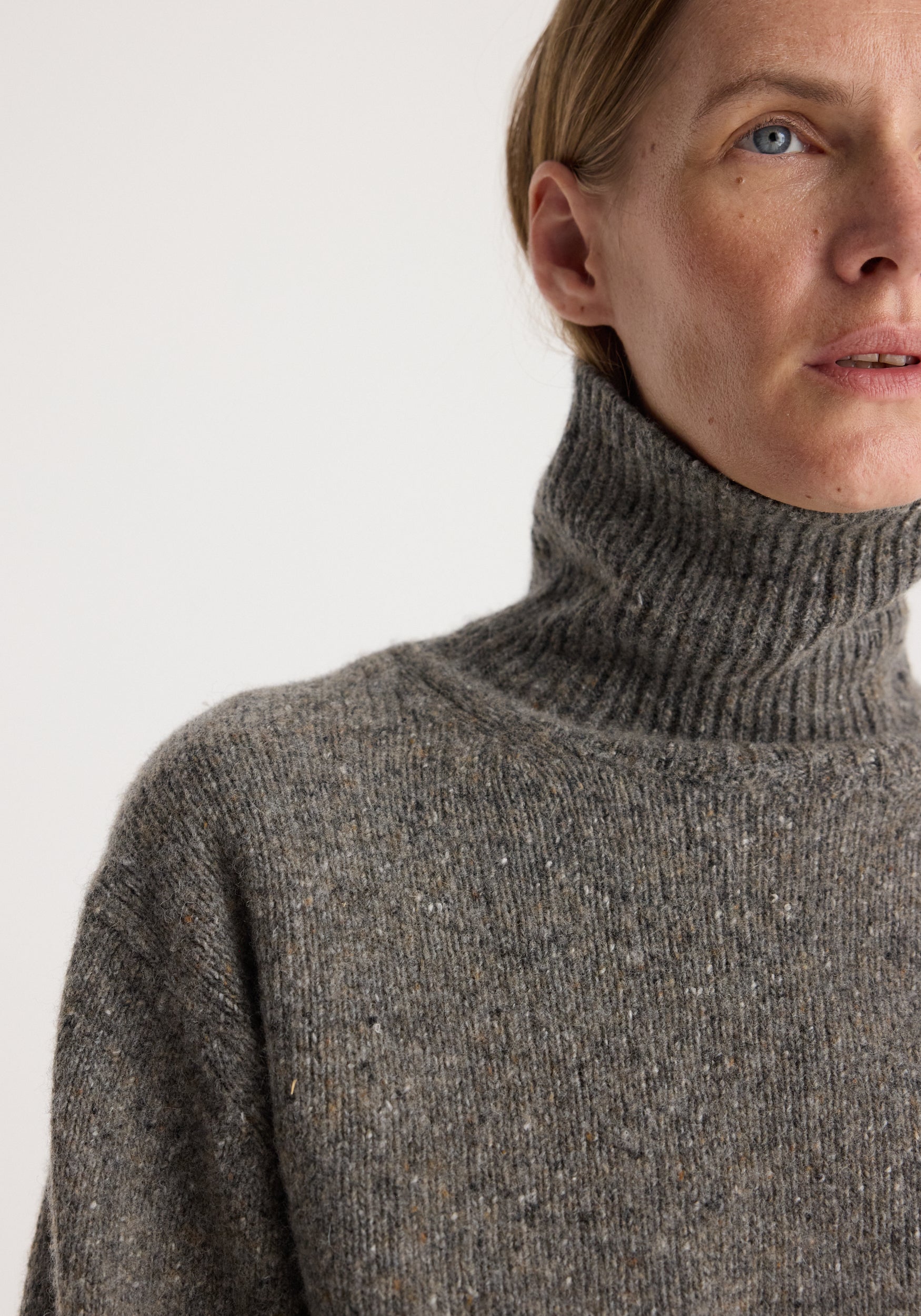 RÓHE Grey Mouliné Turtleneck
