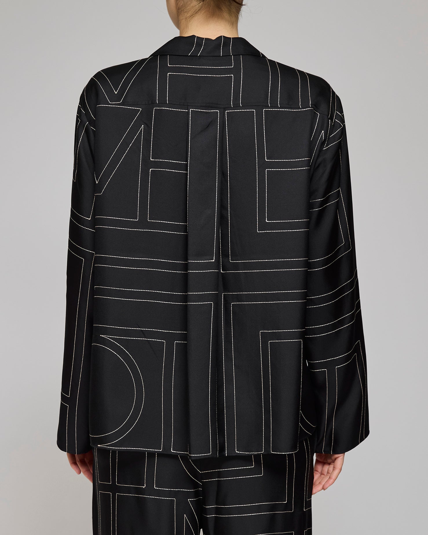 Toteme Silk Monogram PJ Top Black