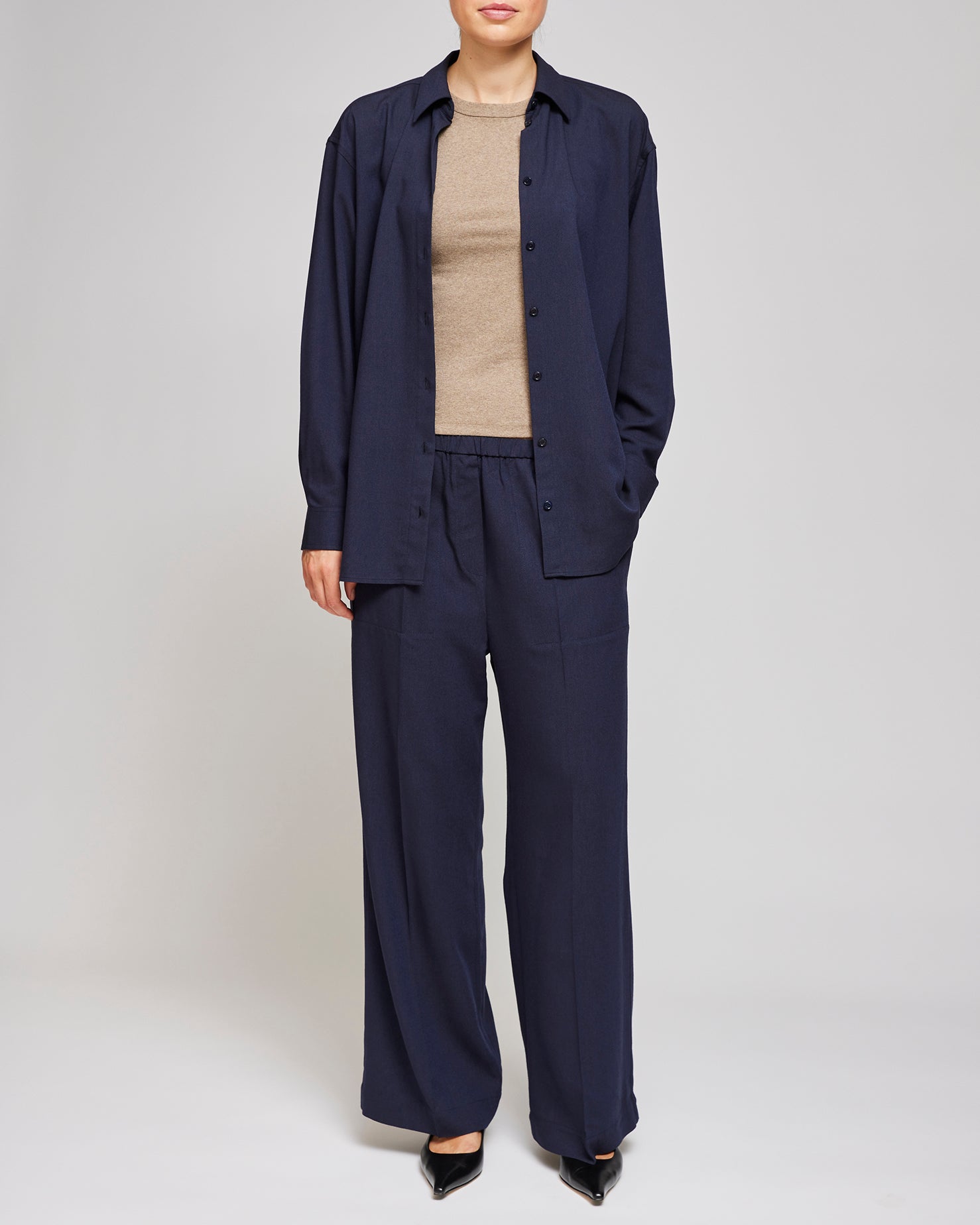 Toteme Navy Fluid Winter Trousers