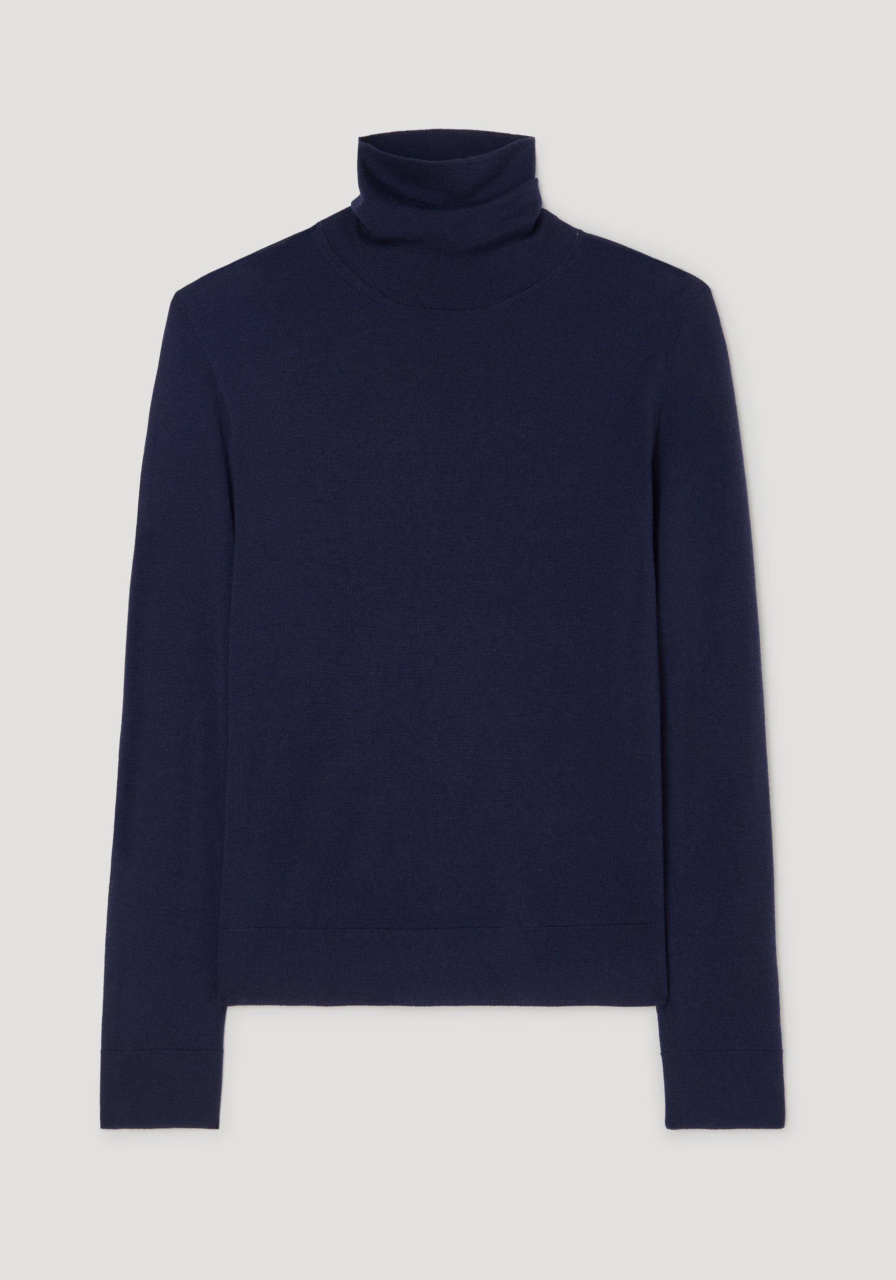 RÓHE Navy Fine-knit Wool Cashmere Turtleneck