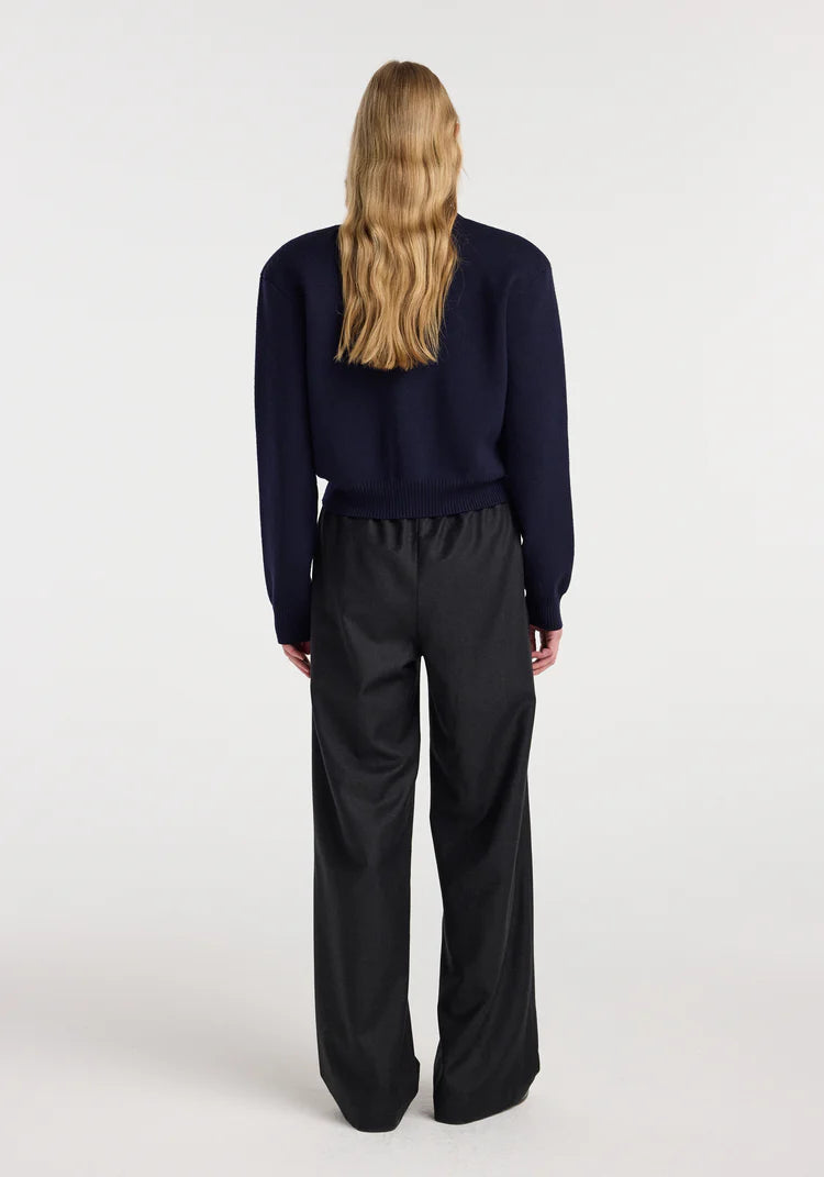 RÓHE Anthracite Melange Relaxed Fit trousers