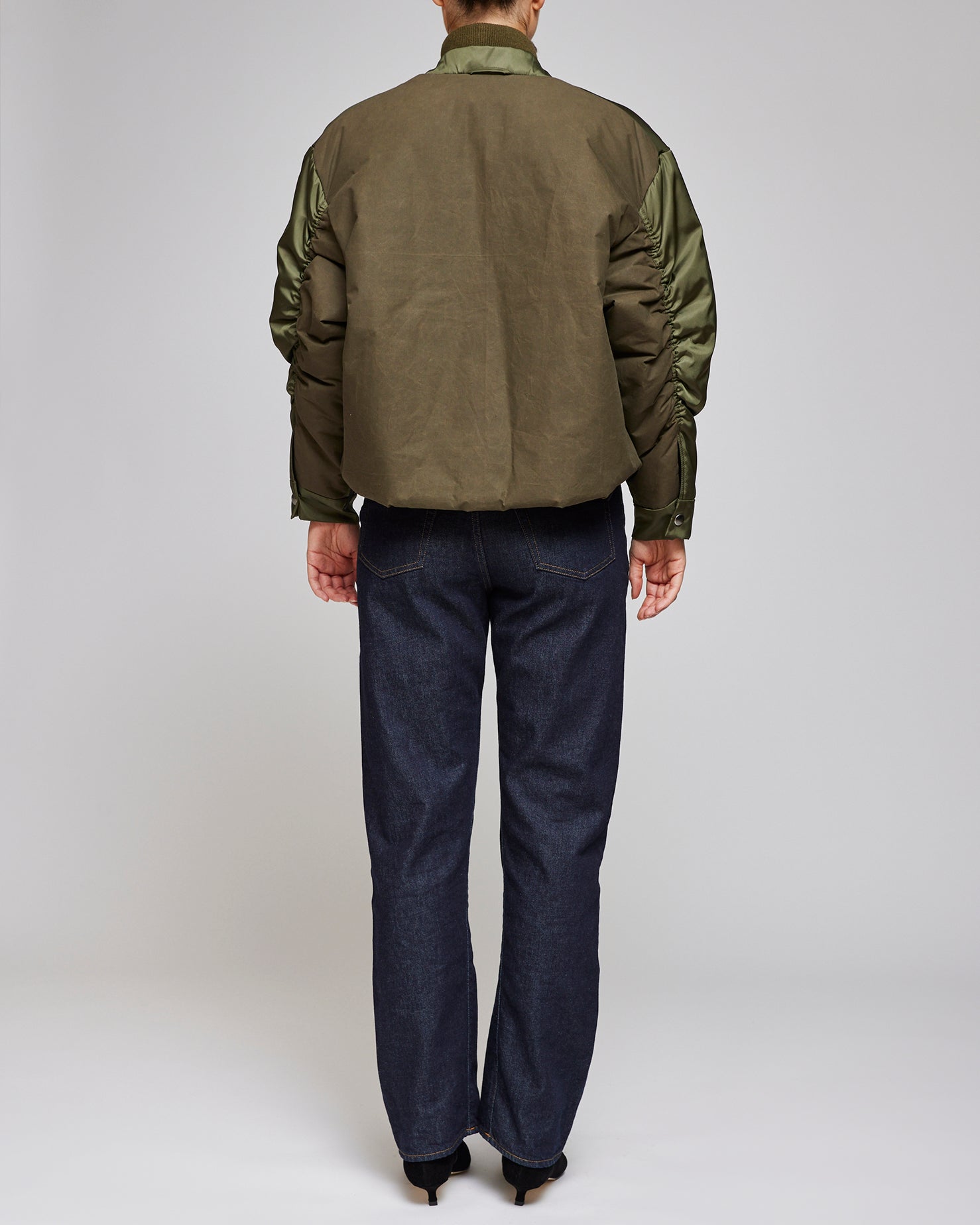 Kassl Editions Khaki Bomber Short Nylon Wax