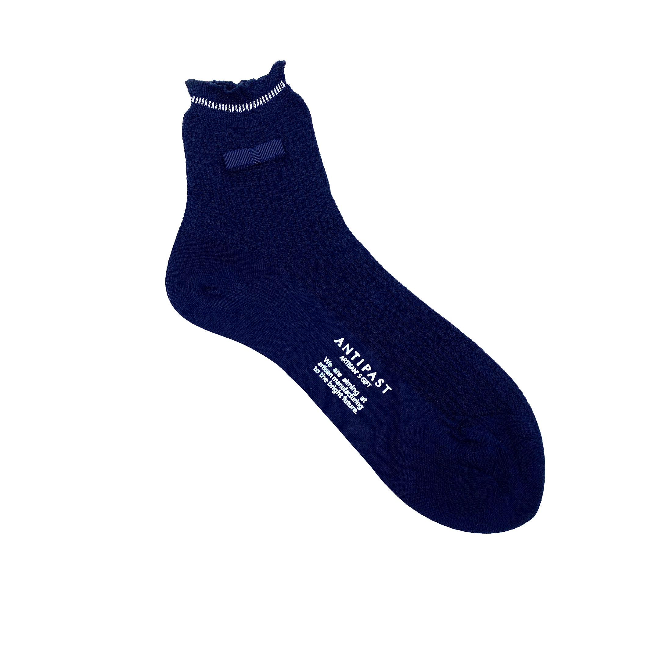 Antipast Navy Waffle Ribbon Socks