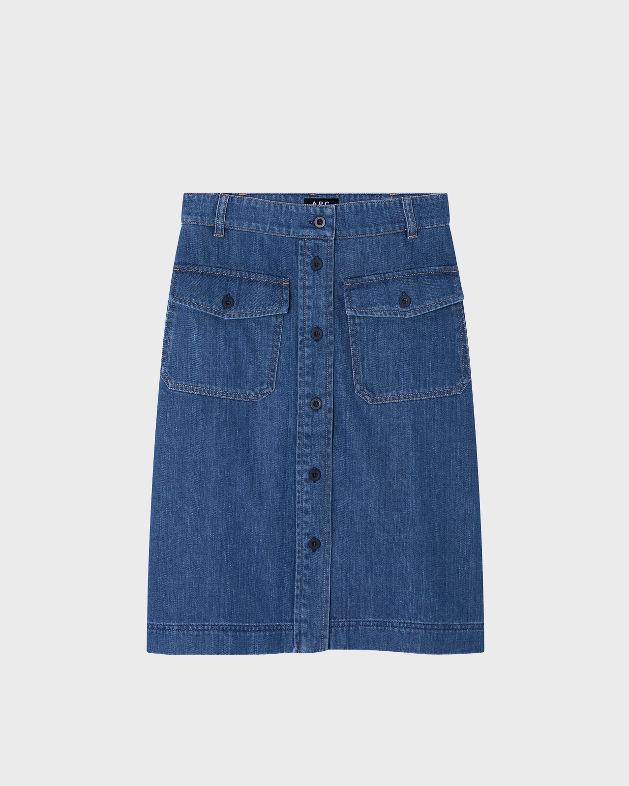 A.P.C. Washed Indigo Simone Jupe Skirt