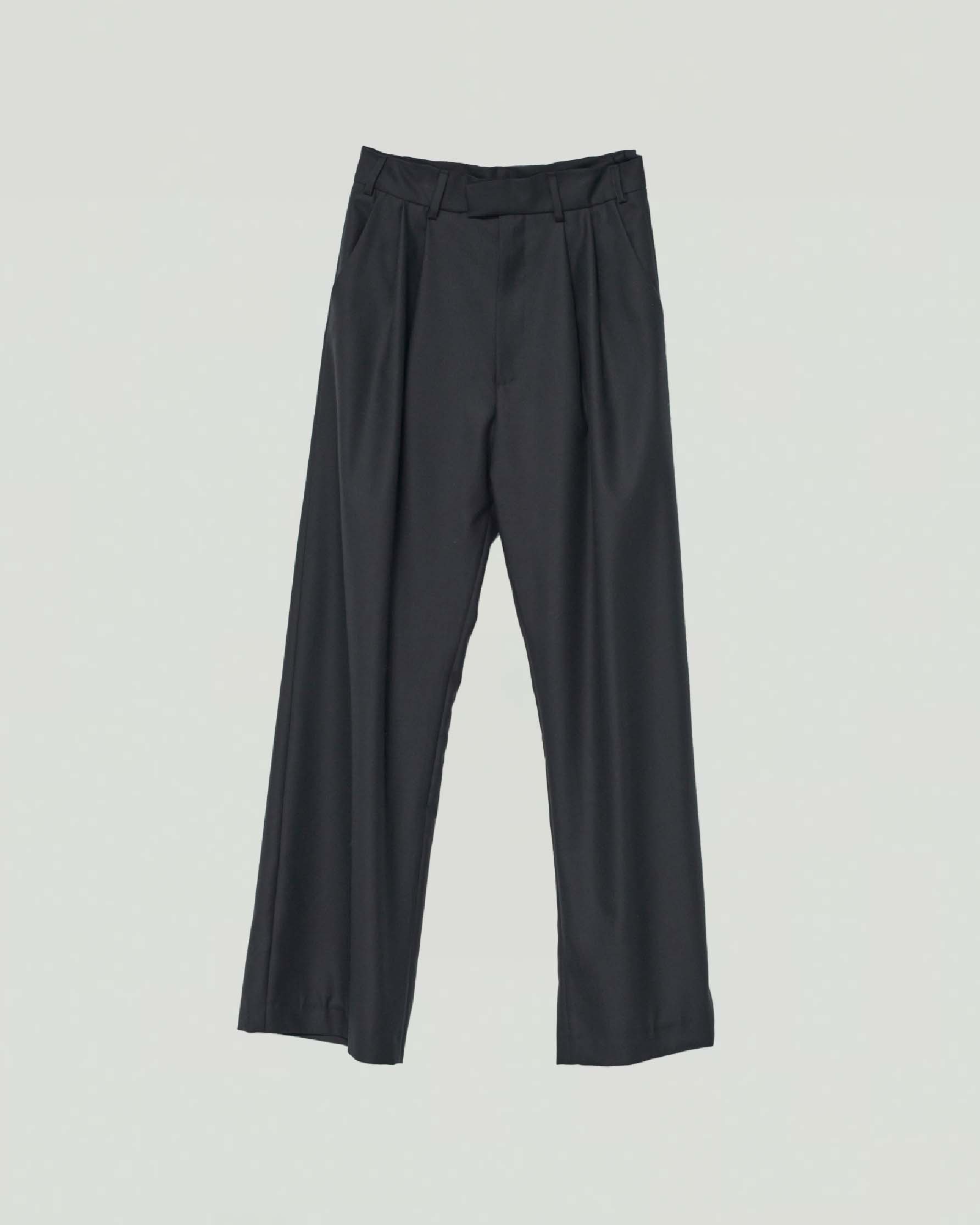 Af Agger Black Fine Wool Wide Box Trousers