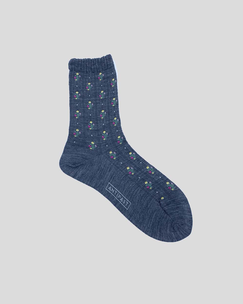 Antipast Mix Grey Flower Stripes Socks