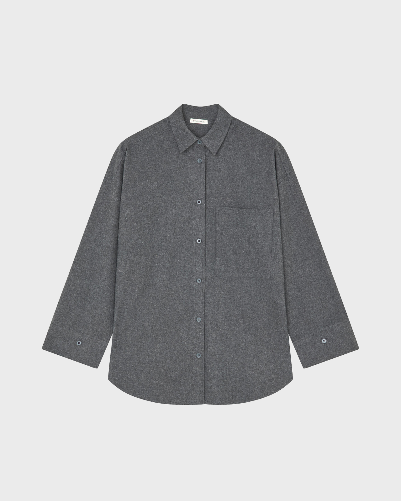 By Malene Birger Dark Grey Melange Derris Flannel Shirt