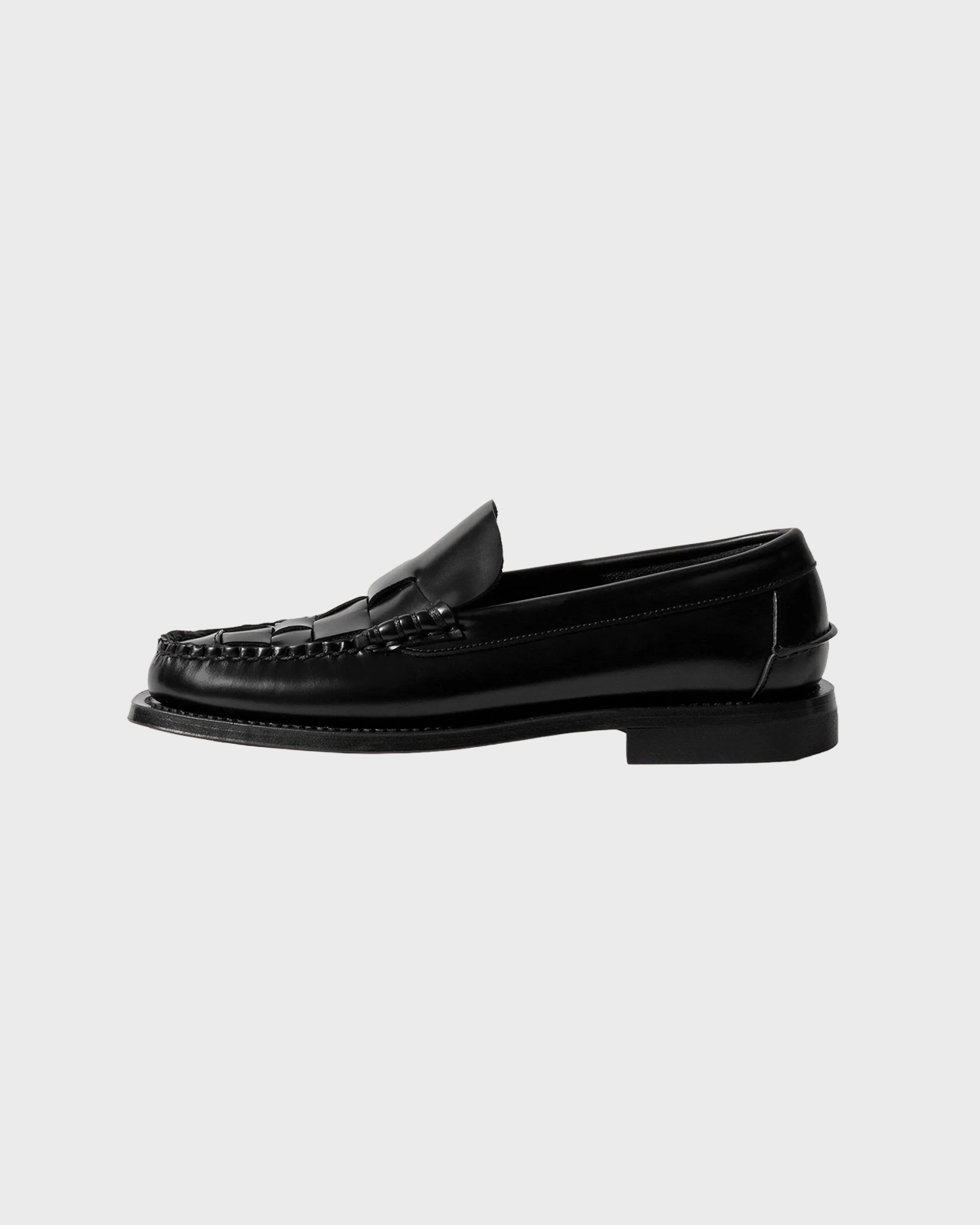 Hereu Black Nombela Leather Tassel Slip on Loafer