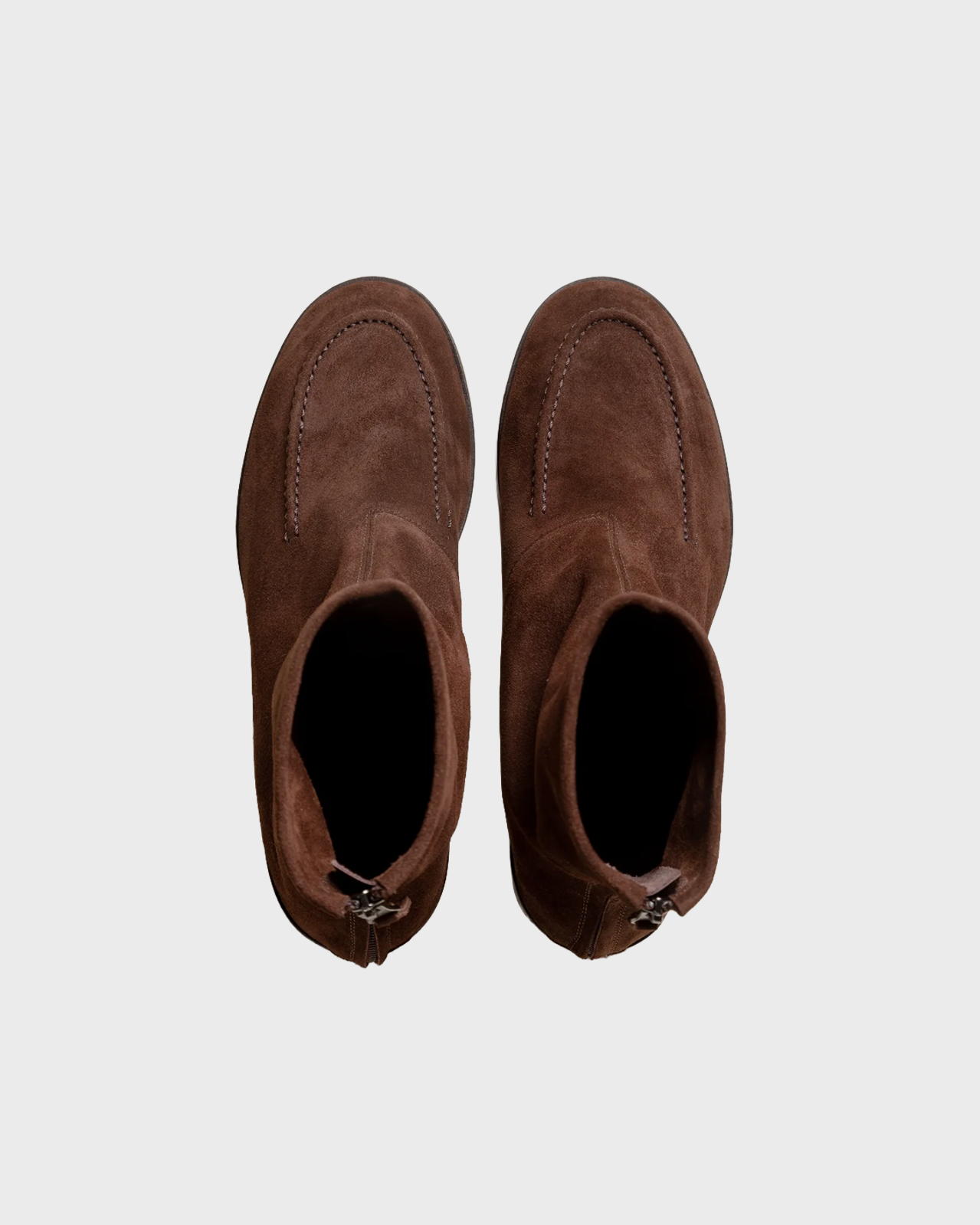 Hereu Dark Brown Calf Suede Heeled Juliol Boot