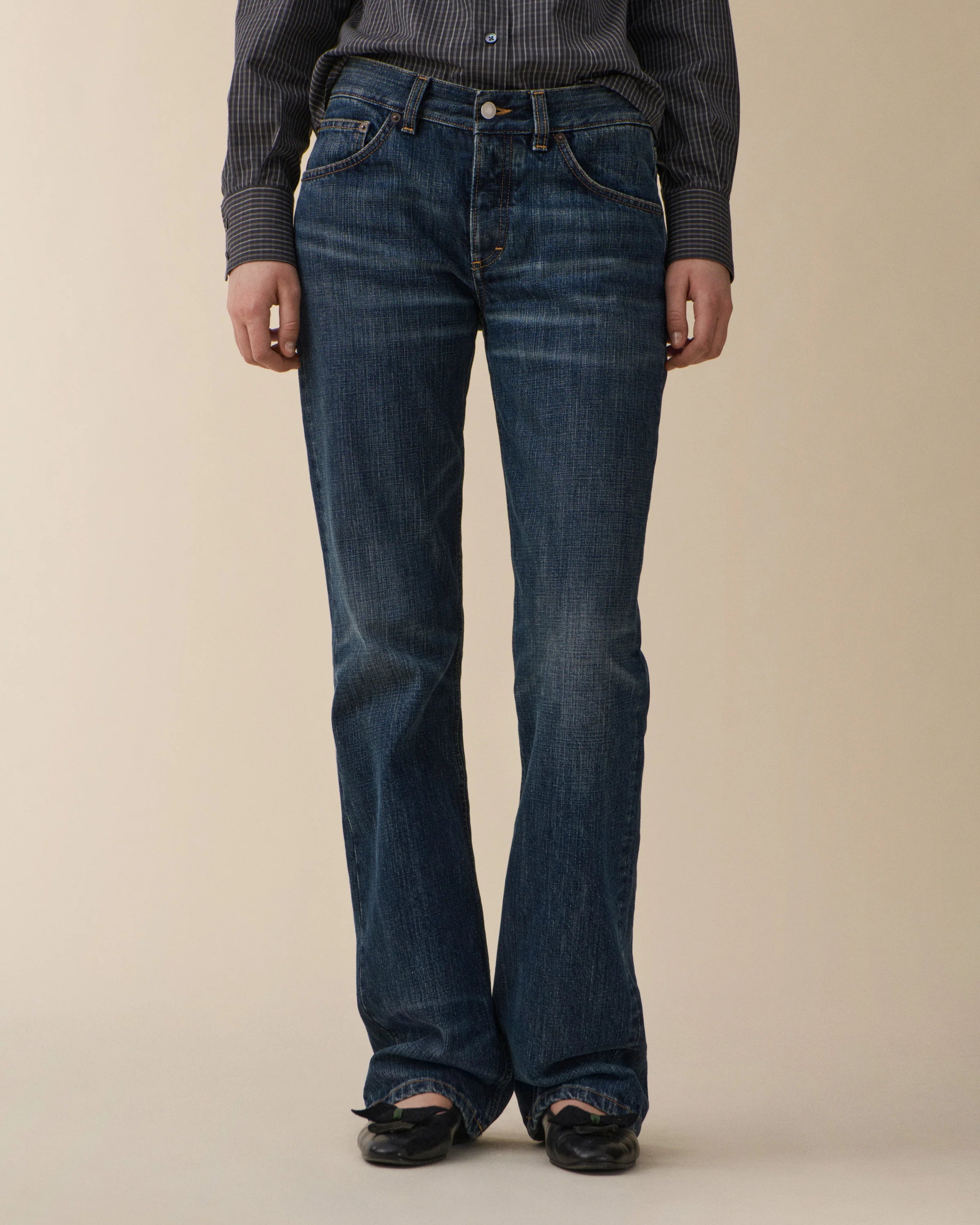 Jeanerica Dark Blue Righe Kyoto Droit Jeans