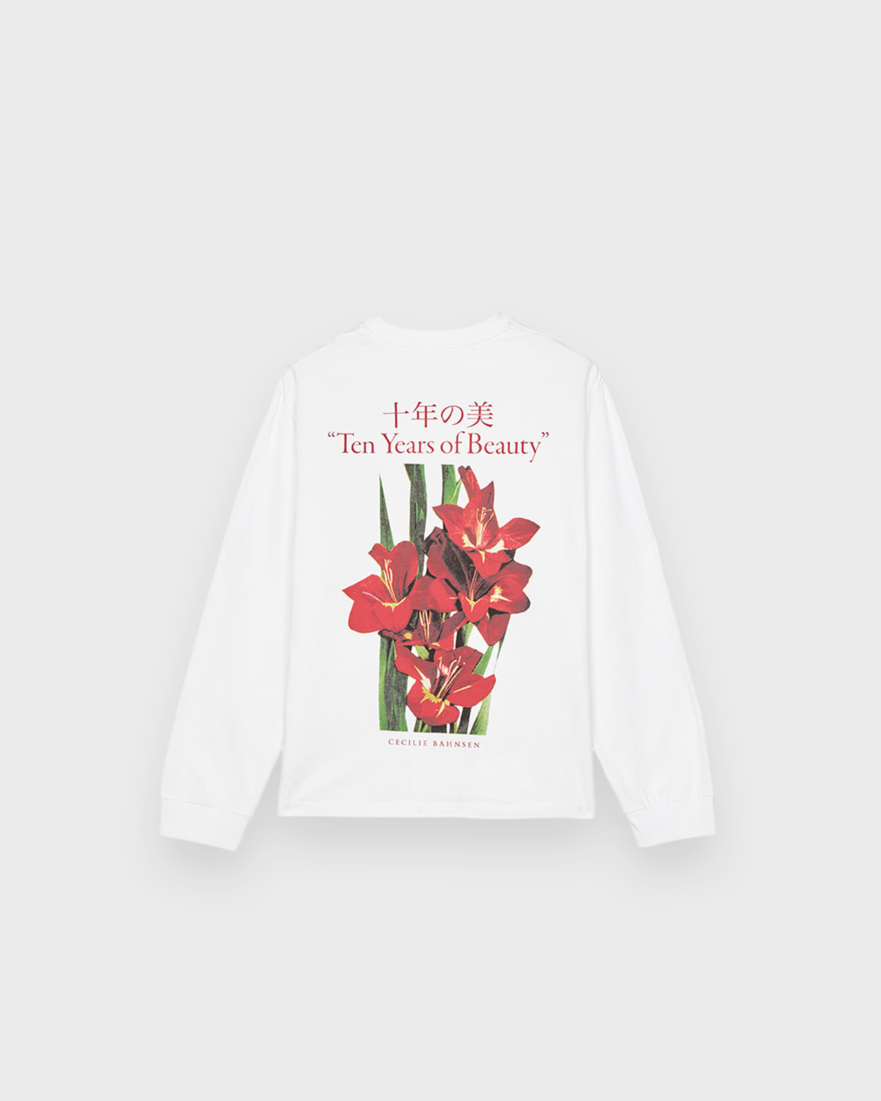 Cecilie Bahnsen White/Red Printed Jersey T-Shirt