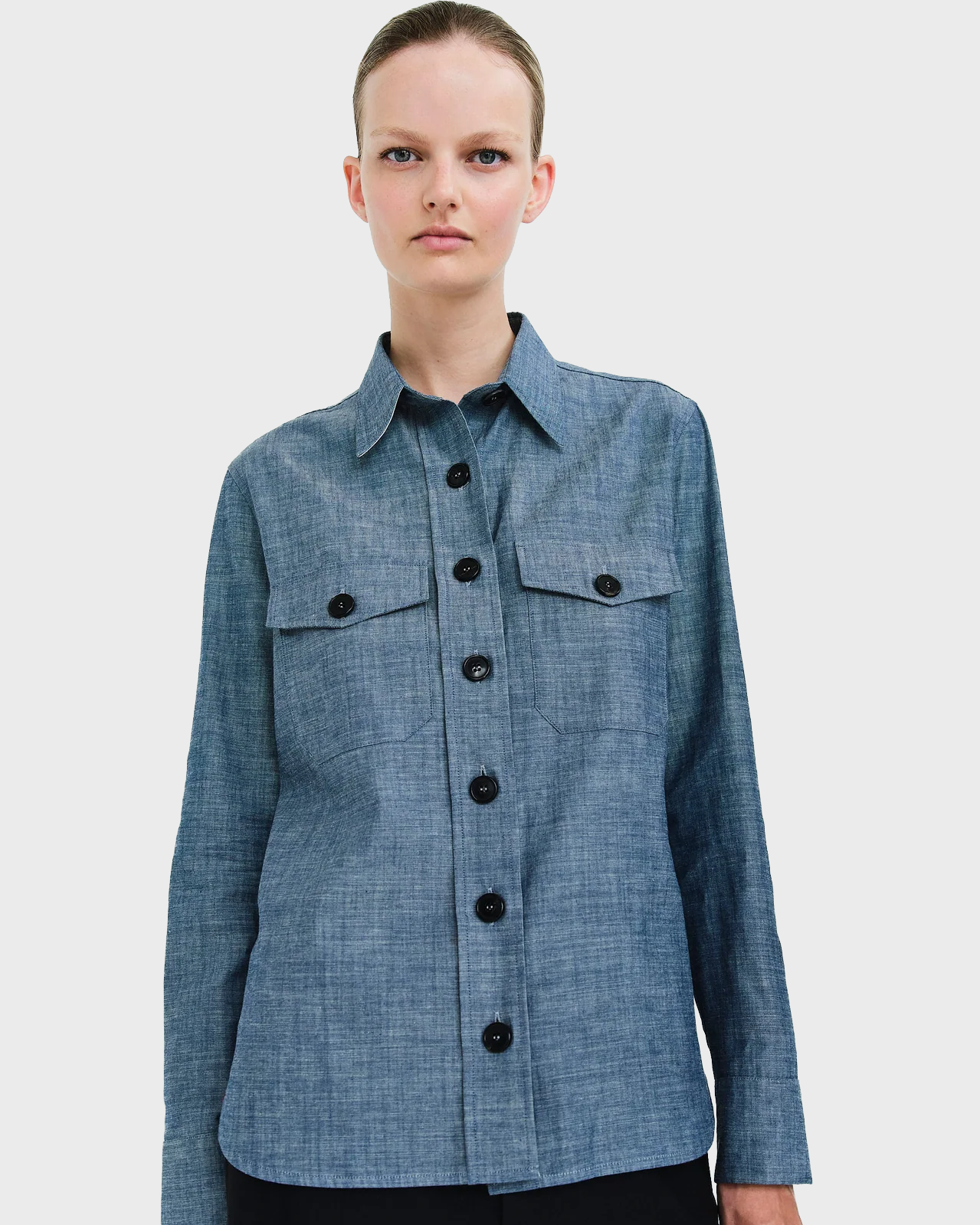 RIKA STUDIO Indigo Chambray Bob Shirt