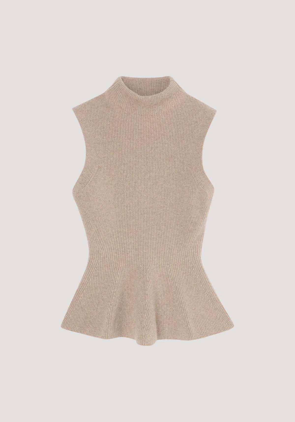 RÓHE Brown Melange Sculptural Sleeveless Knitted Top