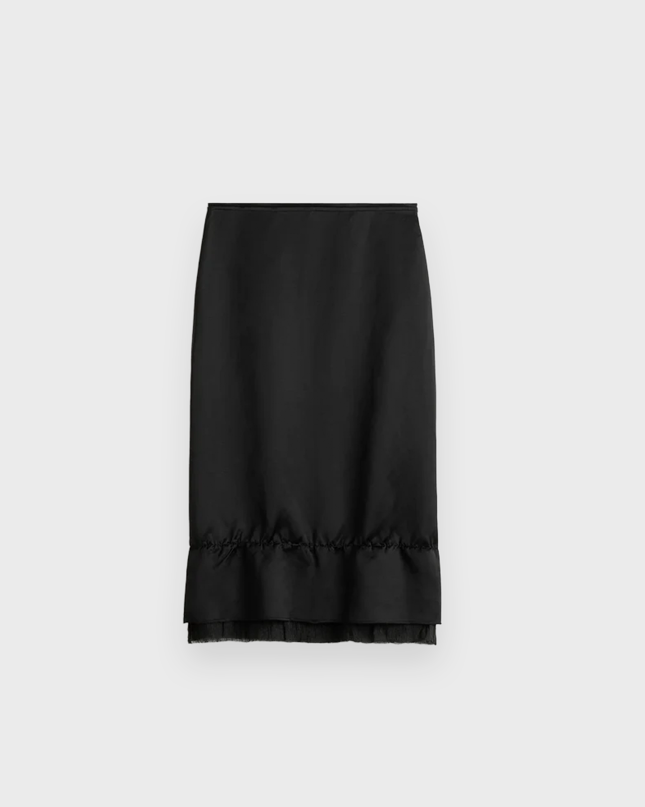 Toteme Black Layered Satin Skirt