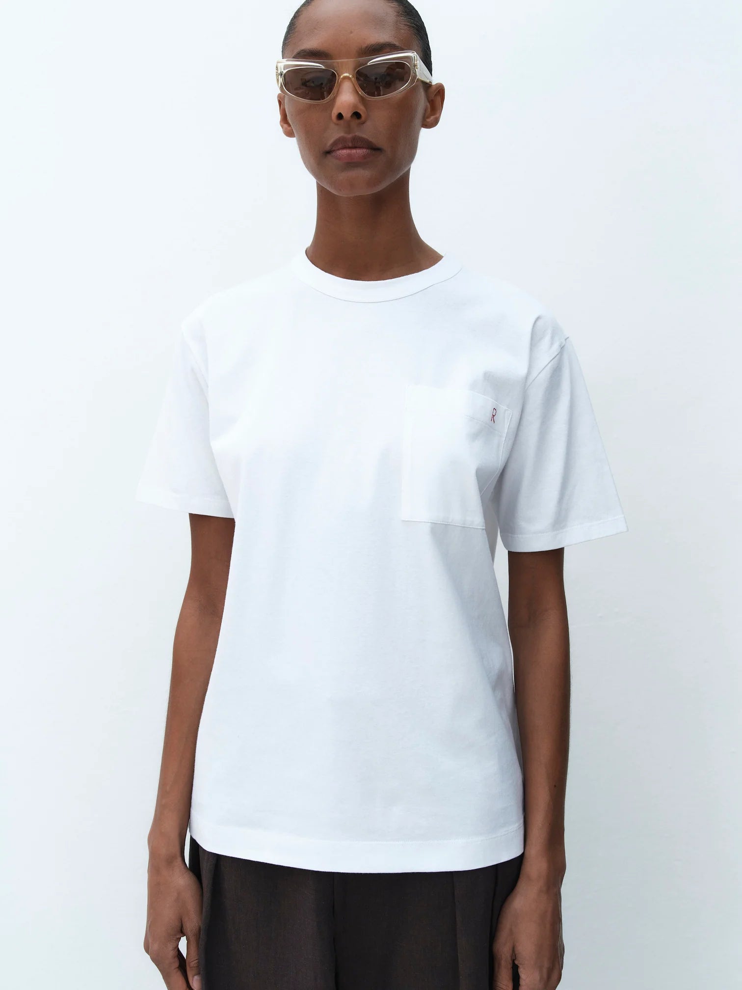 Rika White Pocket Tee
