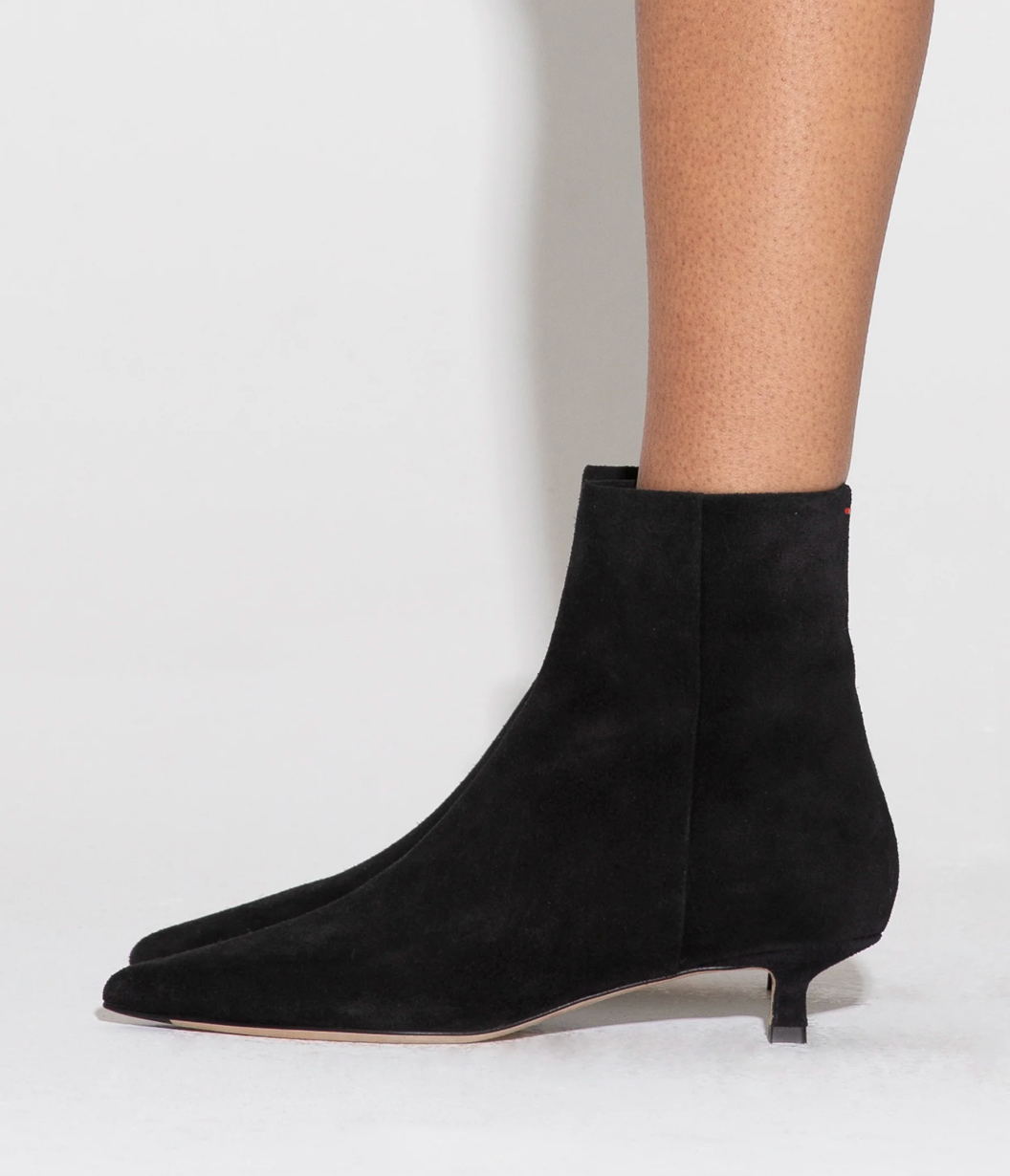Aeyde Black Sofie Cow Suede Leather