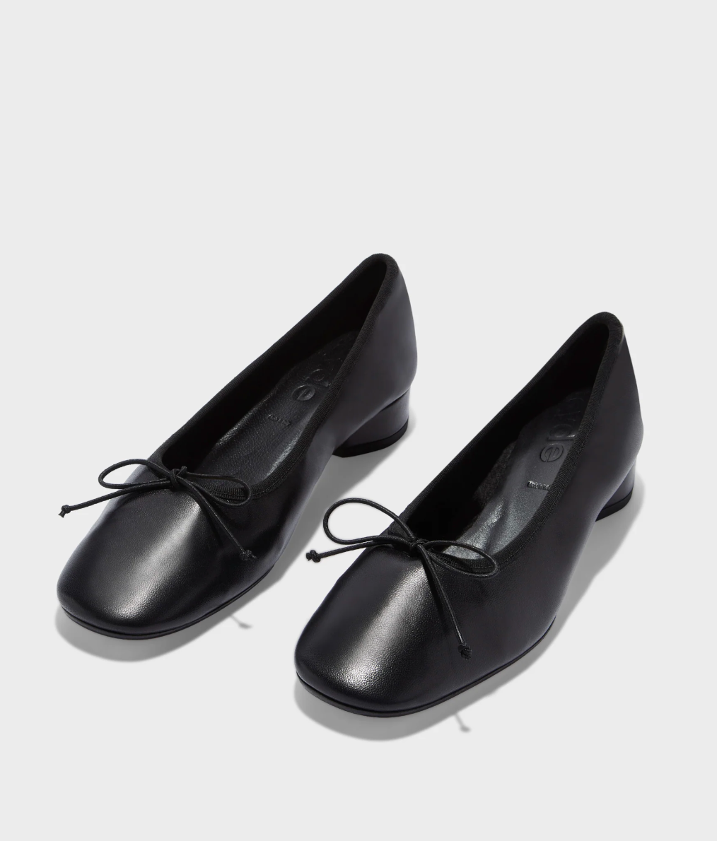 Aeyde Black Nappa Leather Onda Ballet Flats