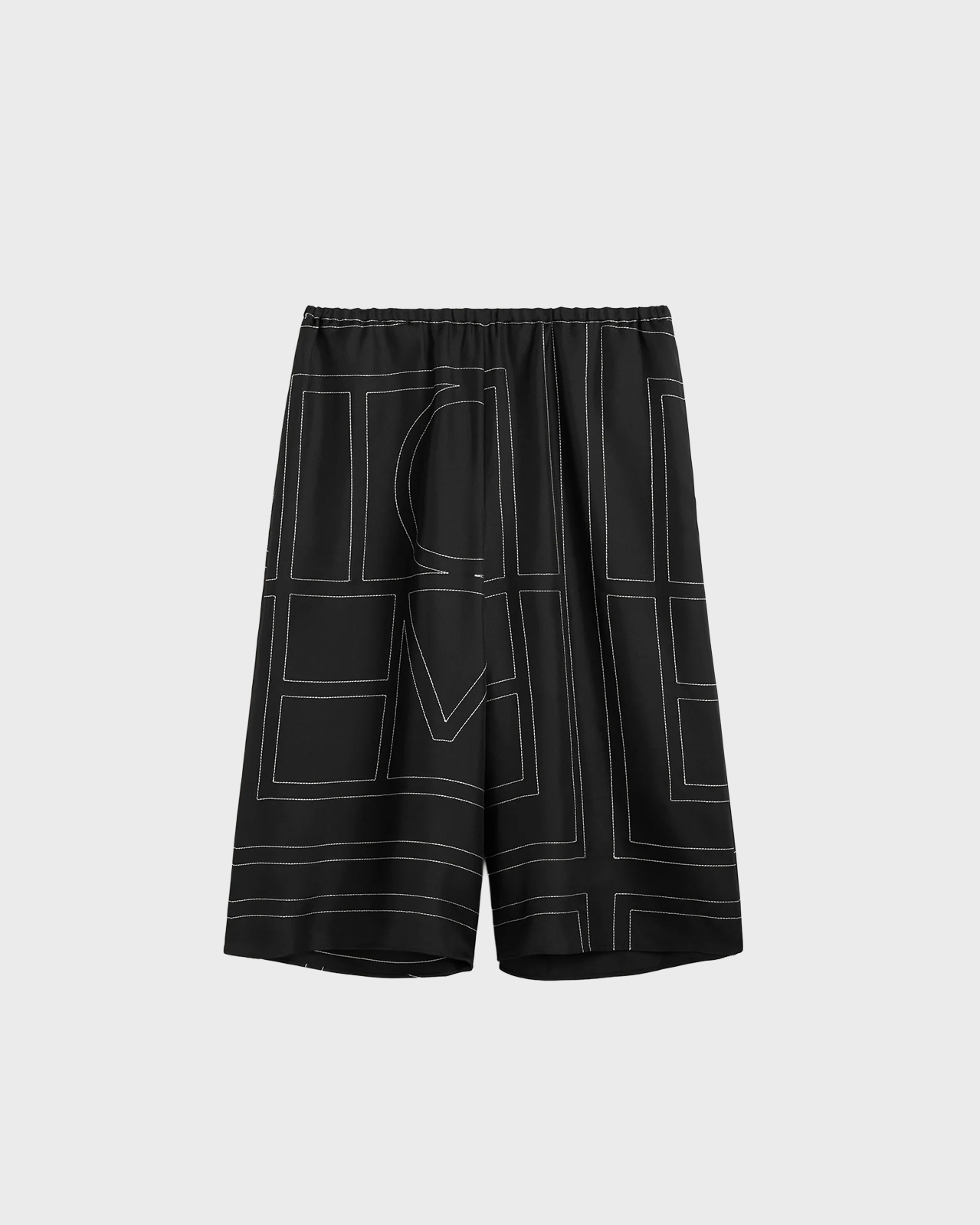 Toteme Black Monogram Silk PJ Culottes