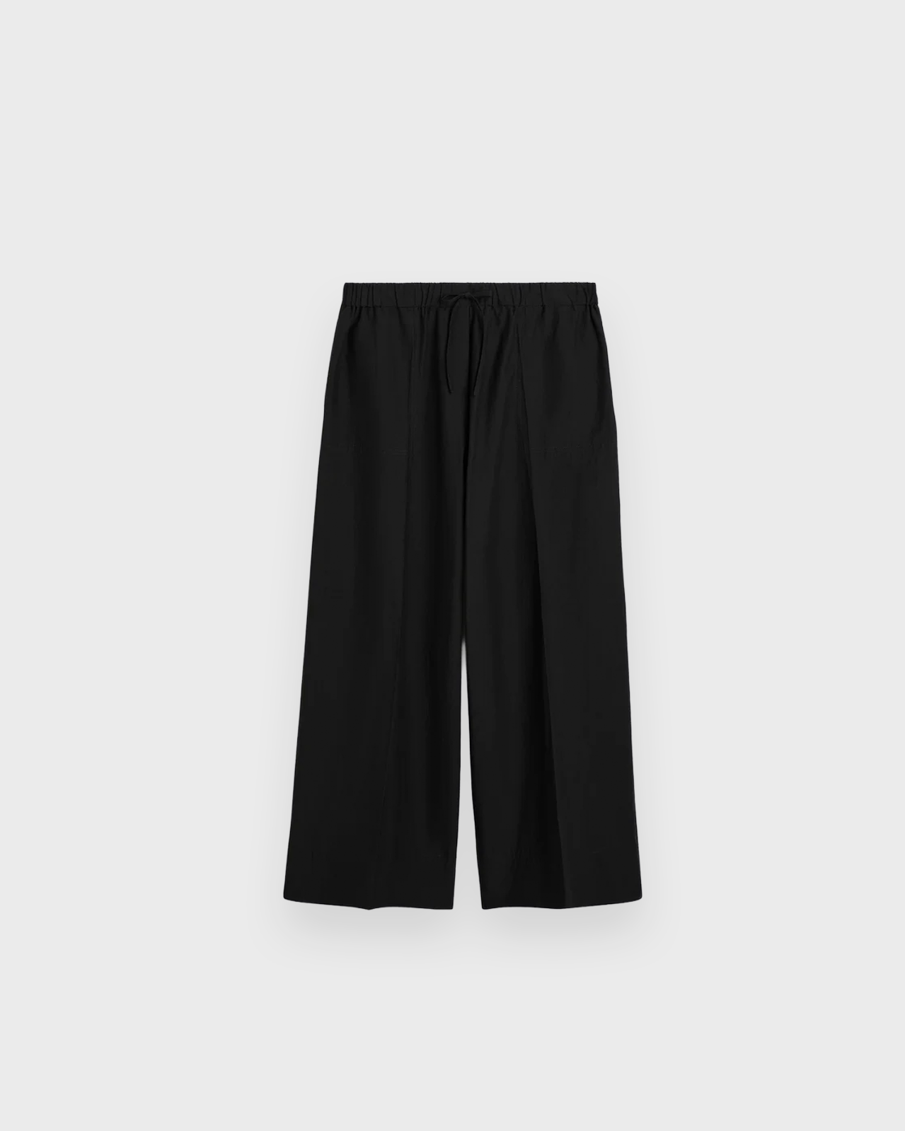 Toteme Black Satin Drawstring Trousers