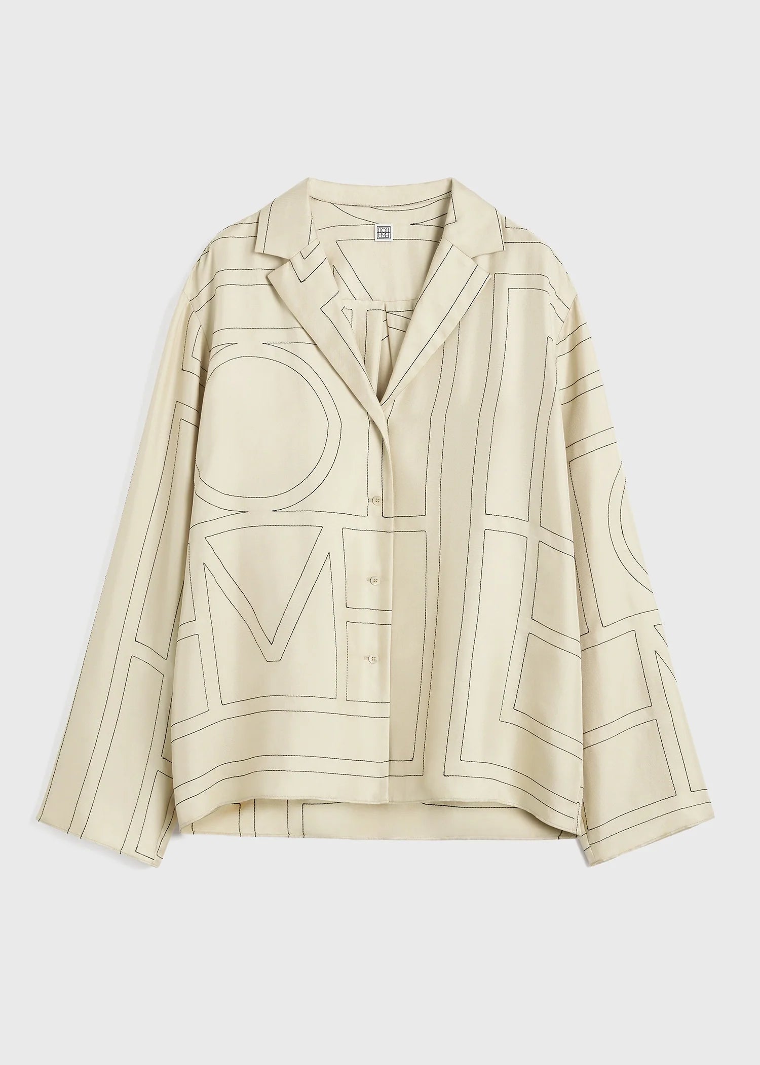Toteme Ivory Monogram Silk PJ Top