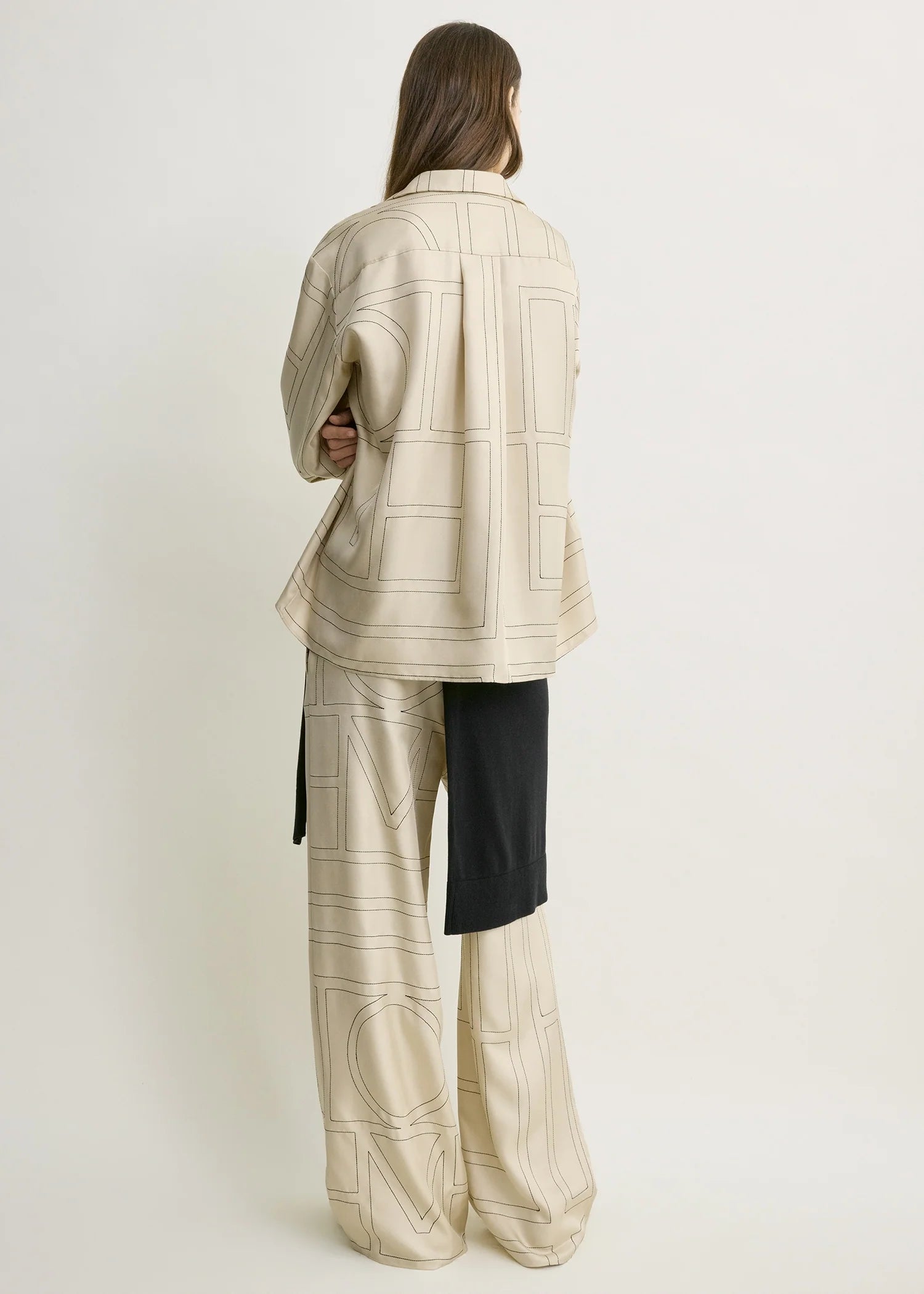 Toteme Ivory Monogram Silk PJ Top