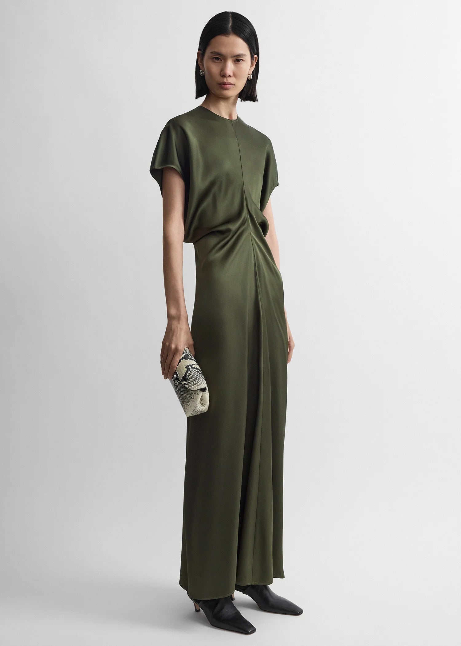 Toteme Dark Green Slouch Waist Dress