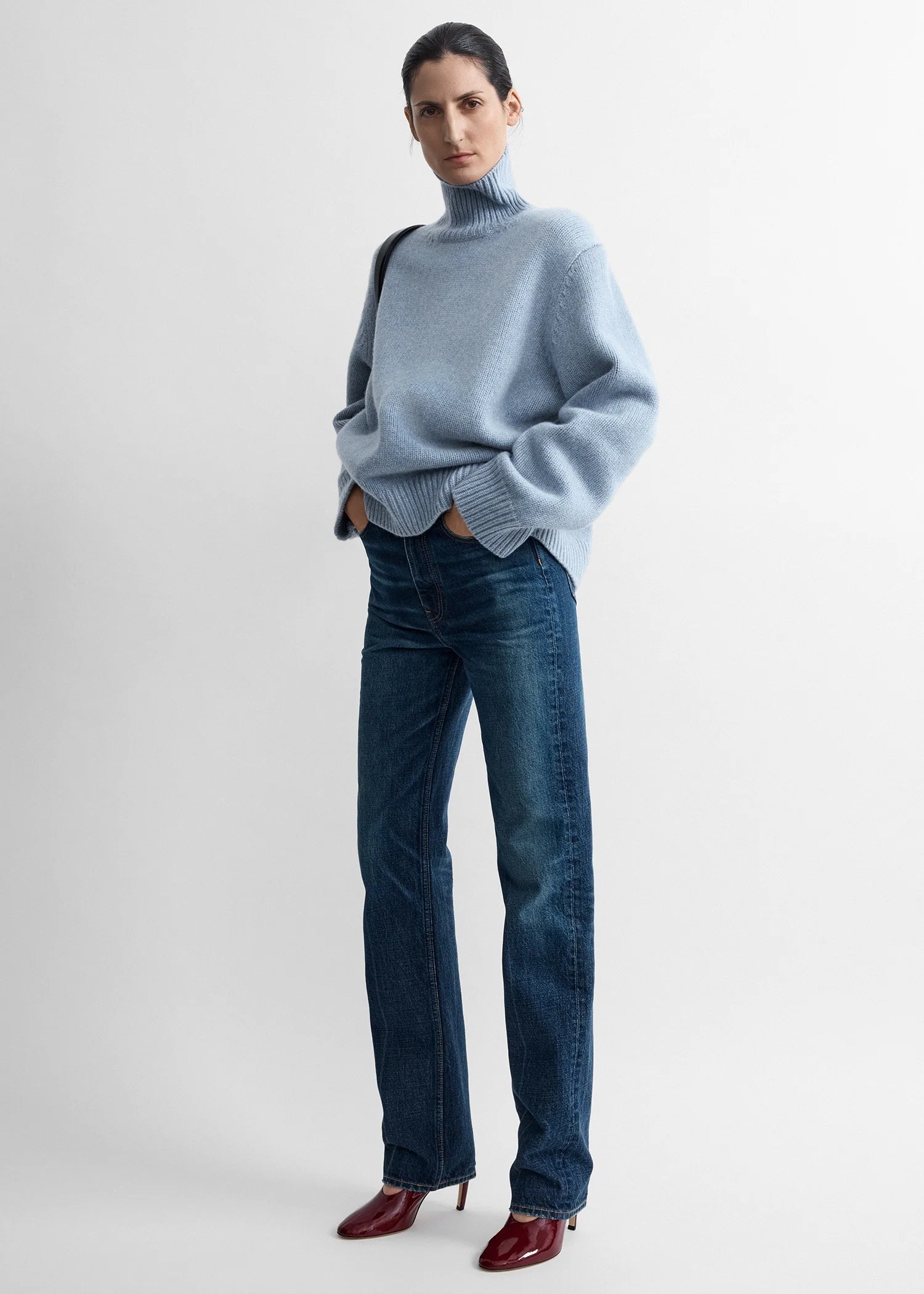 Toteme Vintage Blue Oversized Lamswool Turtleneck