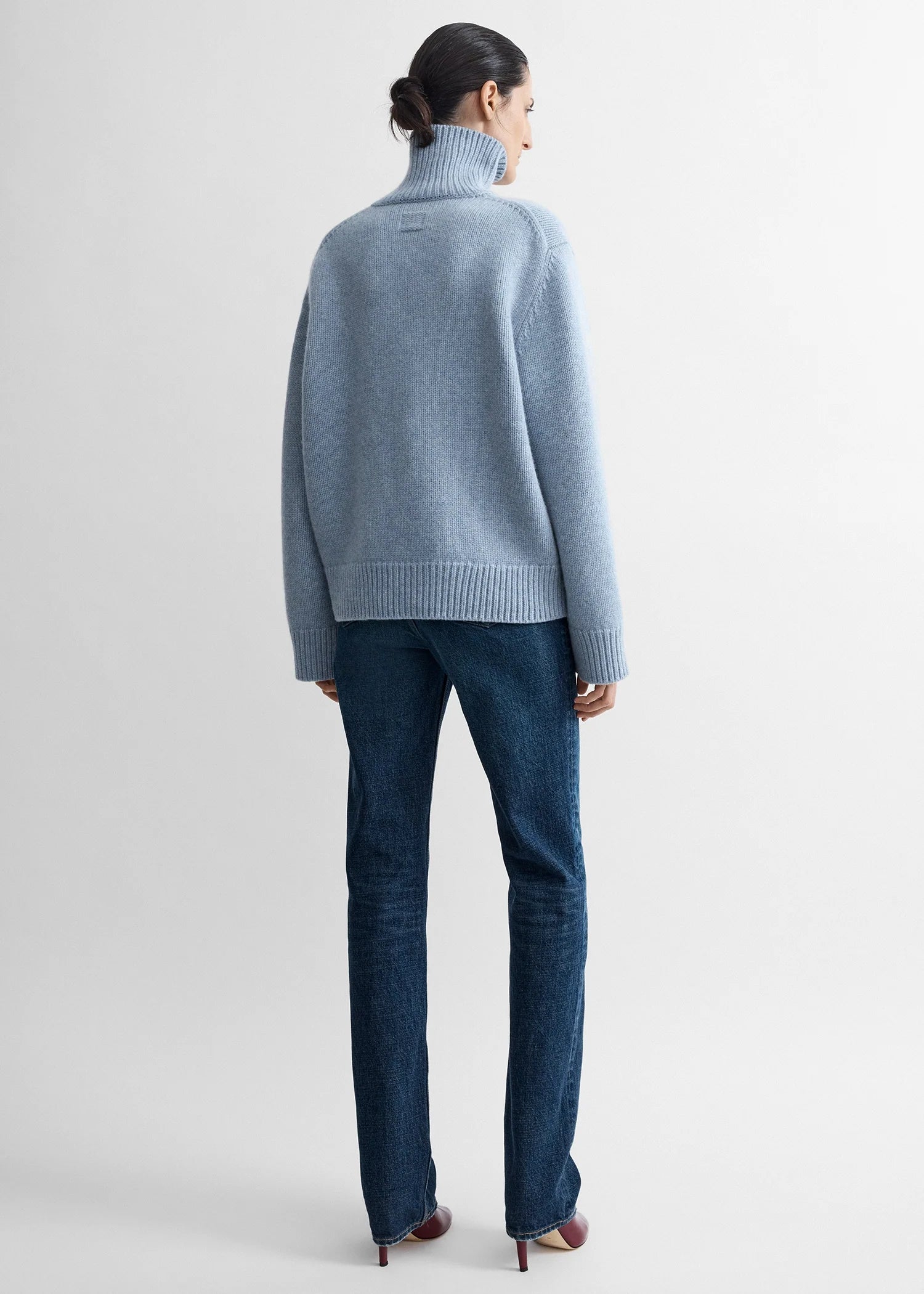 Toteme Vintage Blue Oversized Lamswool Turtleneck