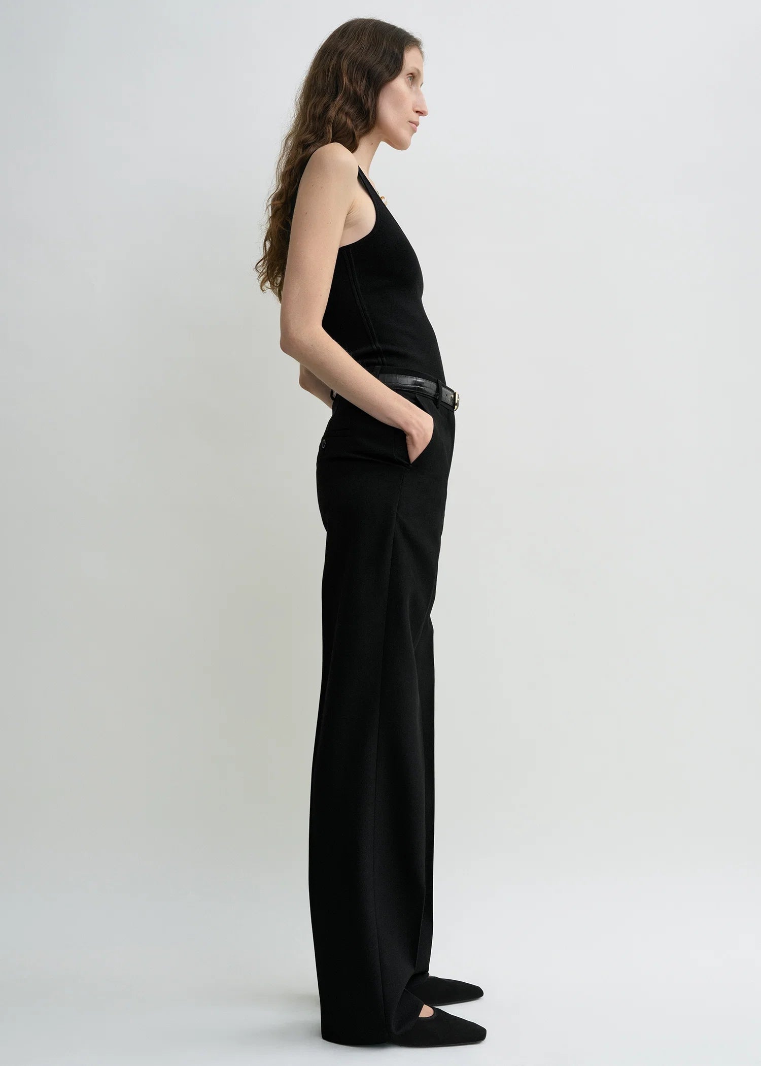 Toteme Black Straight Suit Trousers