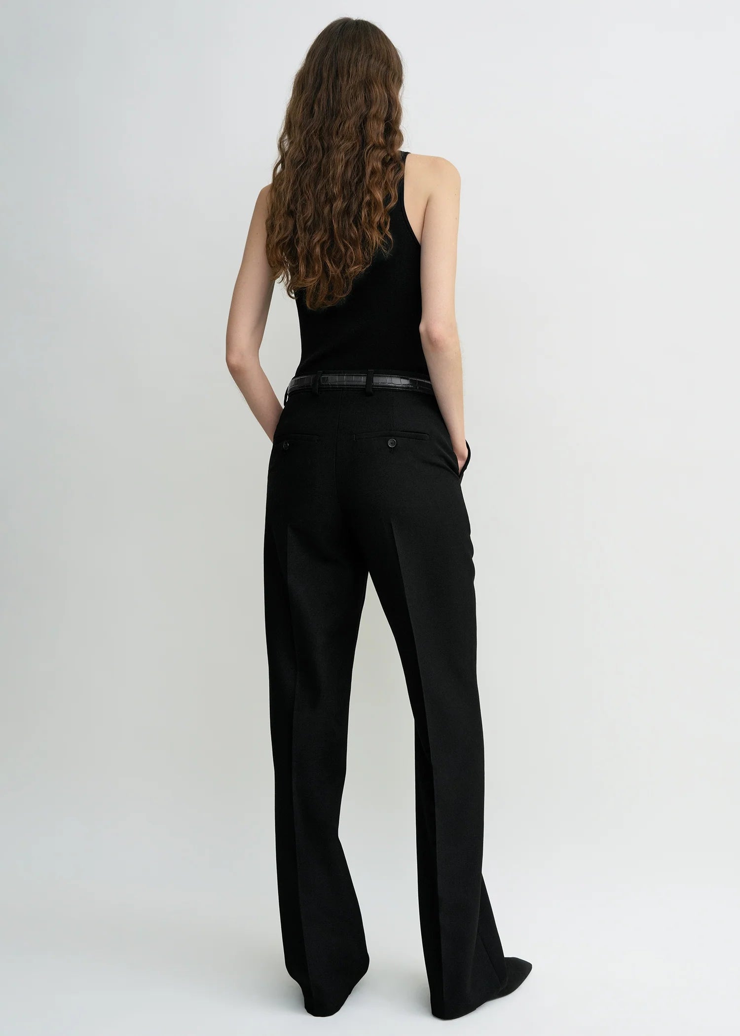Toteme Black Straight Suit Trousers