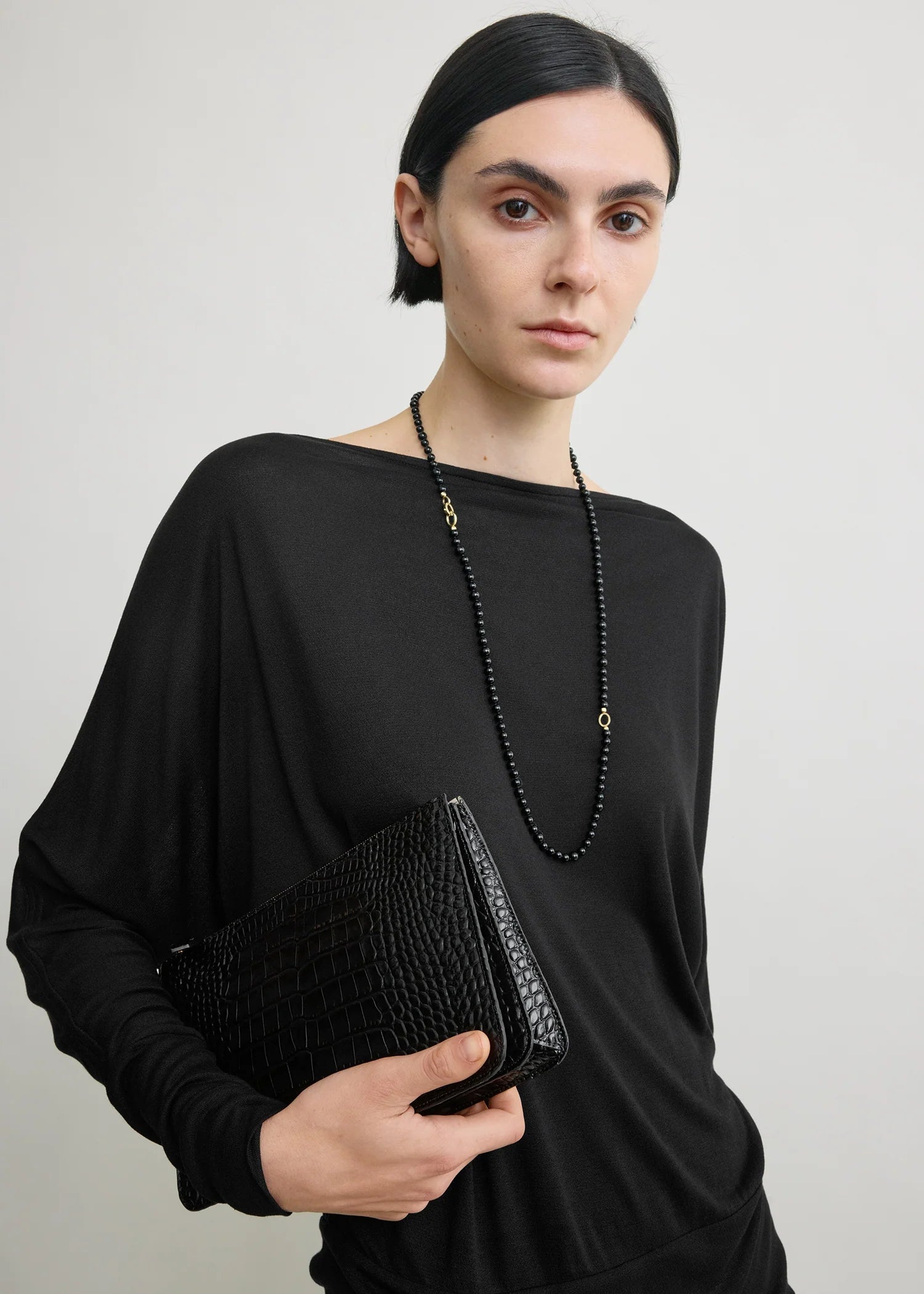 Toteme Black Boatneck Jersey Top