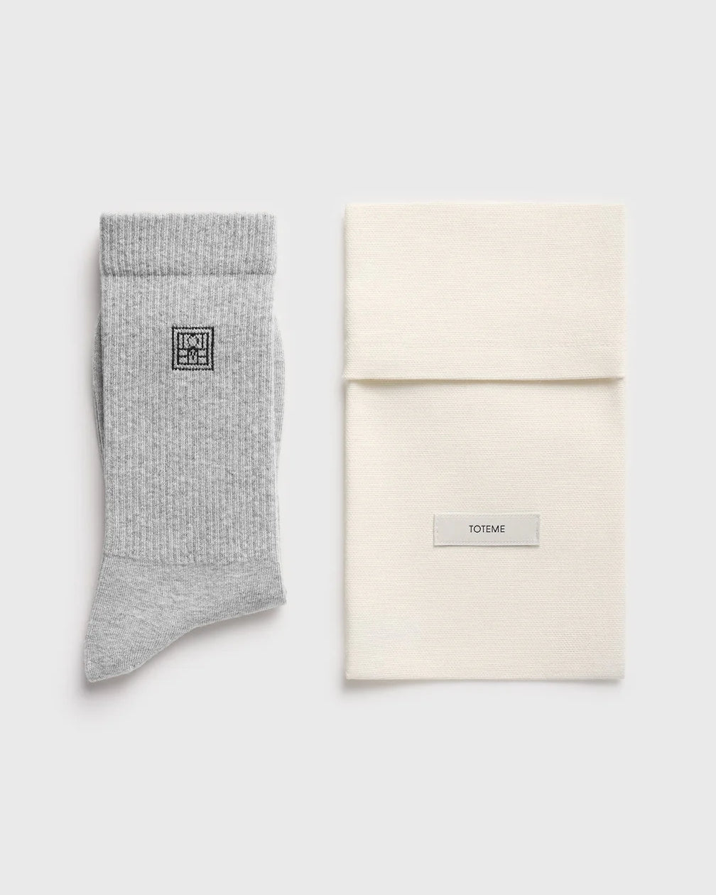 Toteme Light Grey Monogram Socks